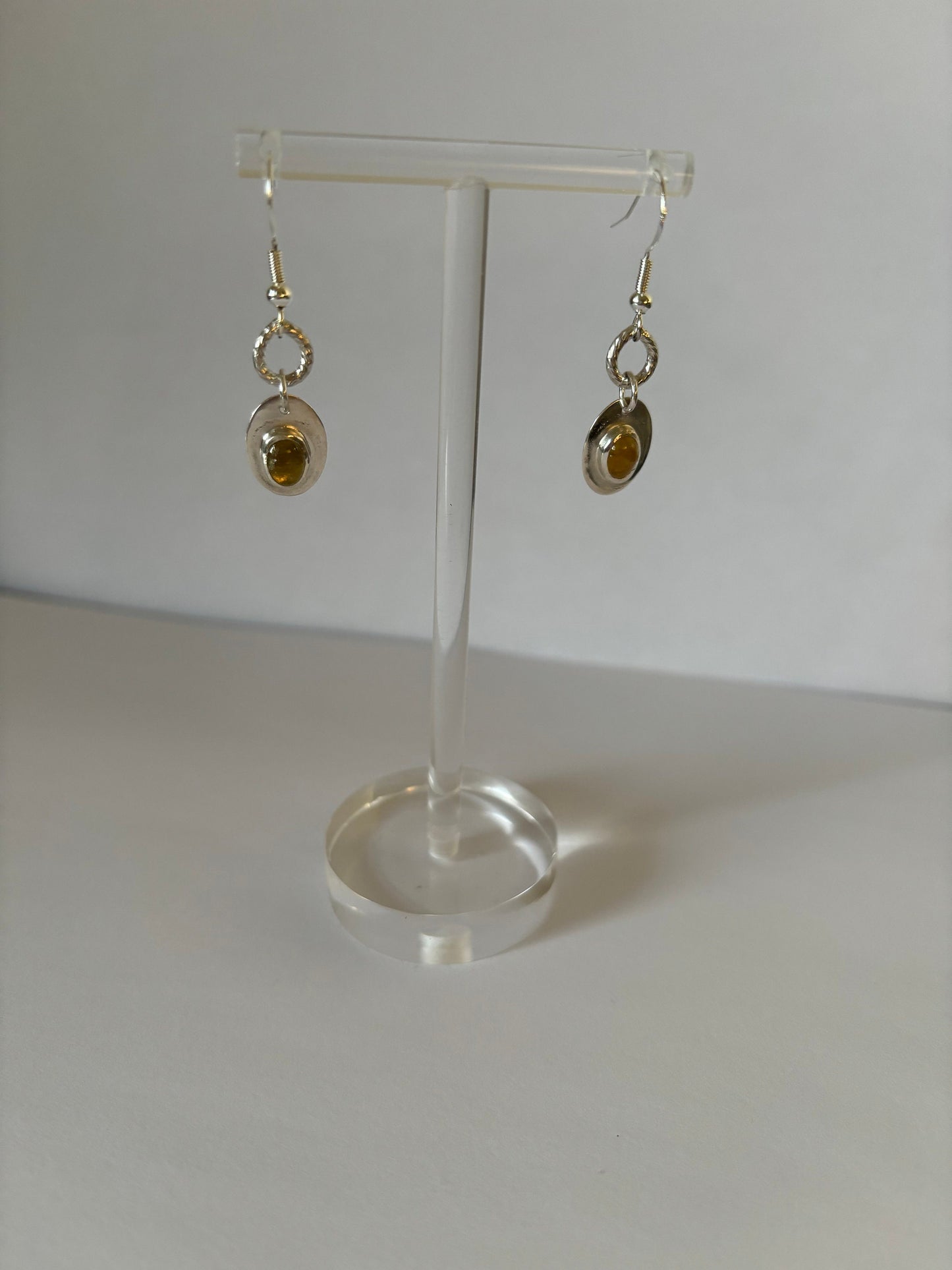 Natural Yellow tourmaline 925 sterling silver earrings