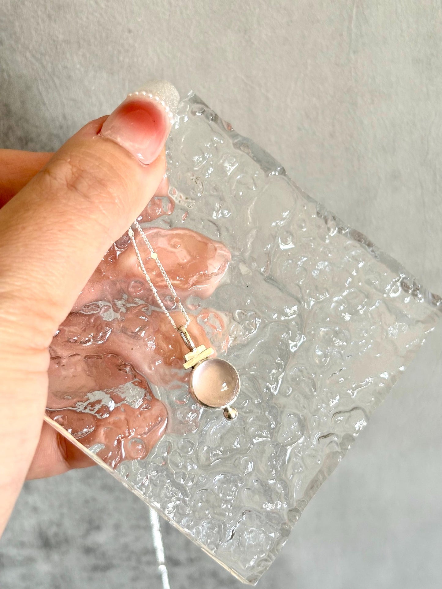 Gorgeous Aztecs Ancient Style AAA Clear Pink Natural Rose Quartz 925 sterling silver necklace