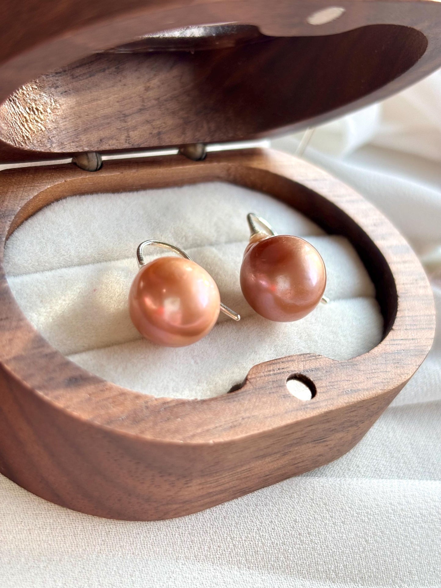 Camelia Blush - Rose Gold Natural Baroque Pearl Sterling Silver Earrings