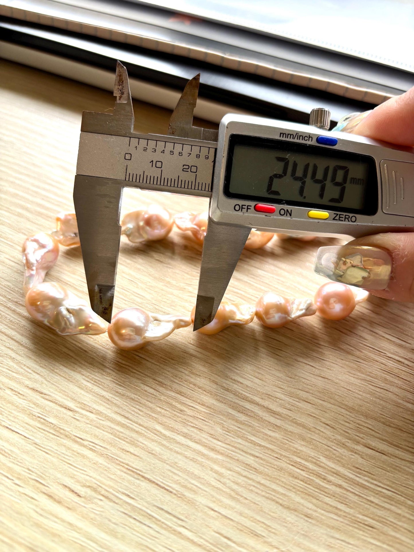 Baroque Pearl Necklace with Tiger Lily Motif – Natural Iridescent Pearls (AA+ Luster)
