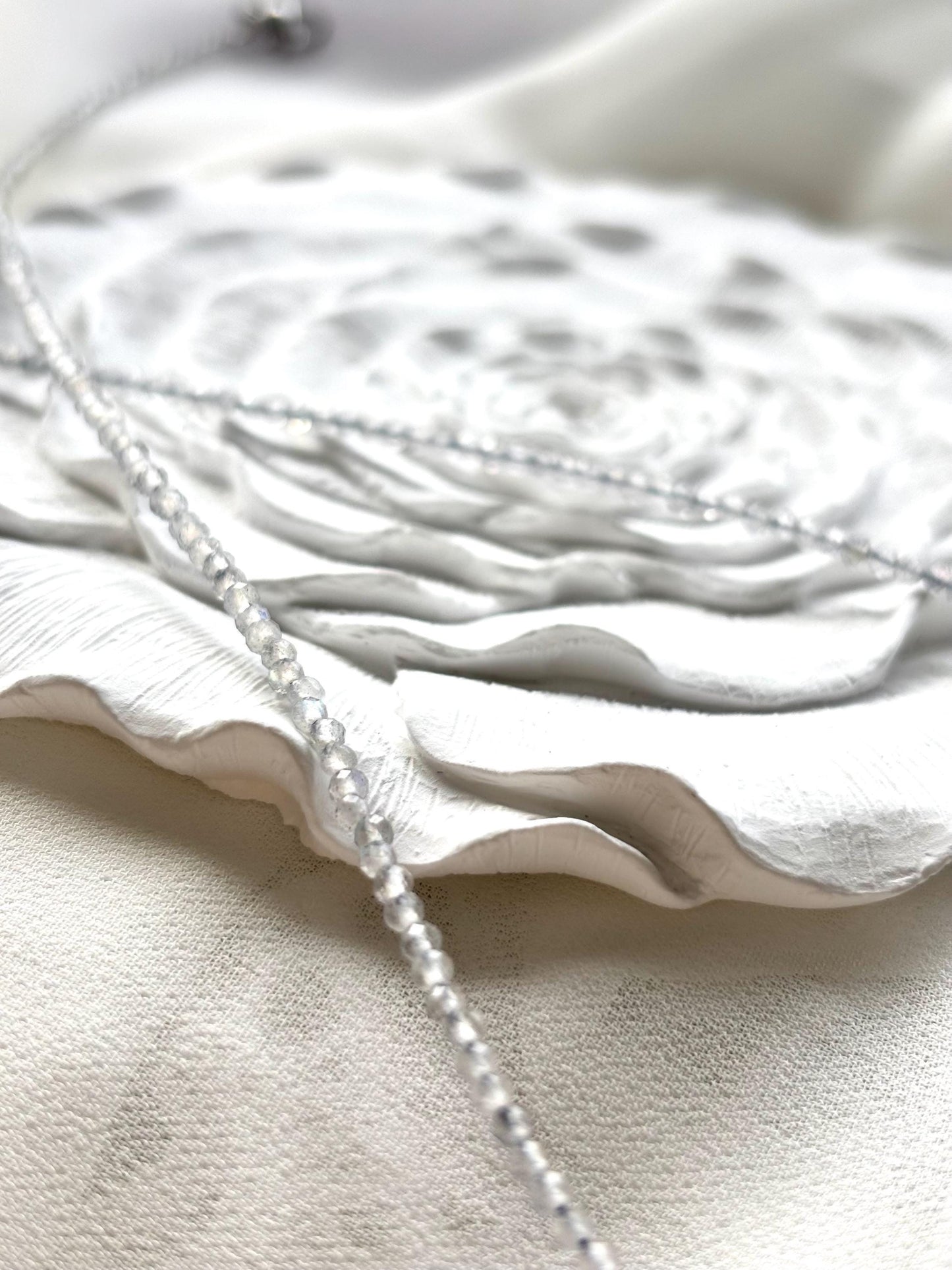Faceted Labradorite Necklace with Subtle Blue Highlights – Perfect for Layering