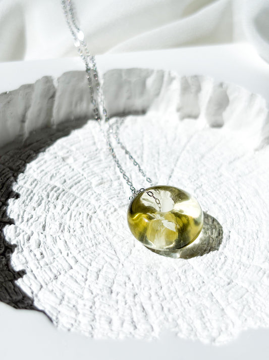 Minimalist Sterling Silver Necklace With Lemon Quartz Donut Pendant – 45cm Layering Necklace