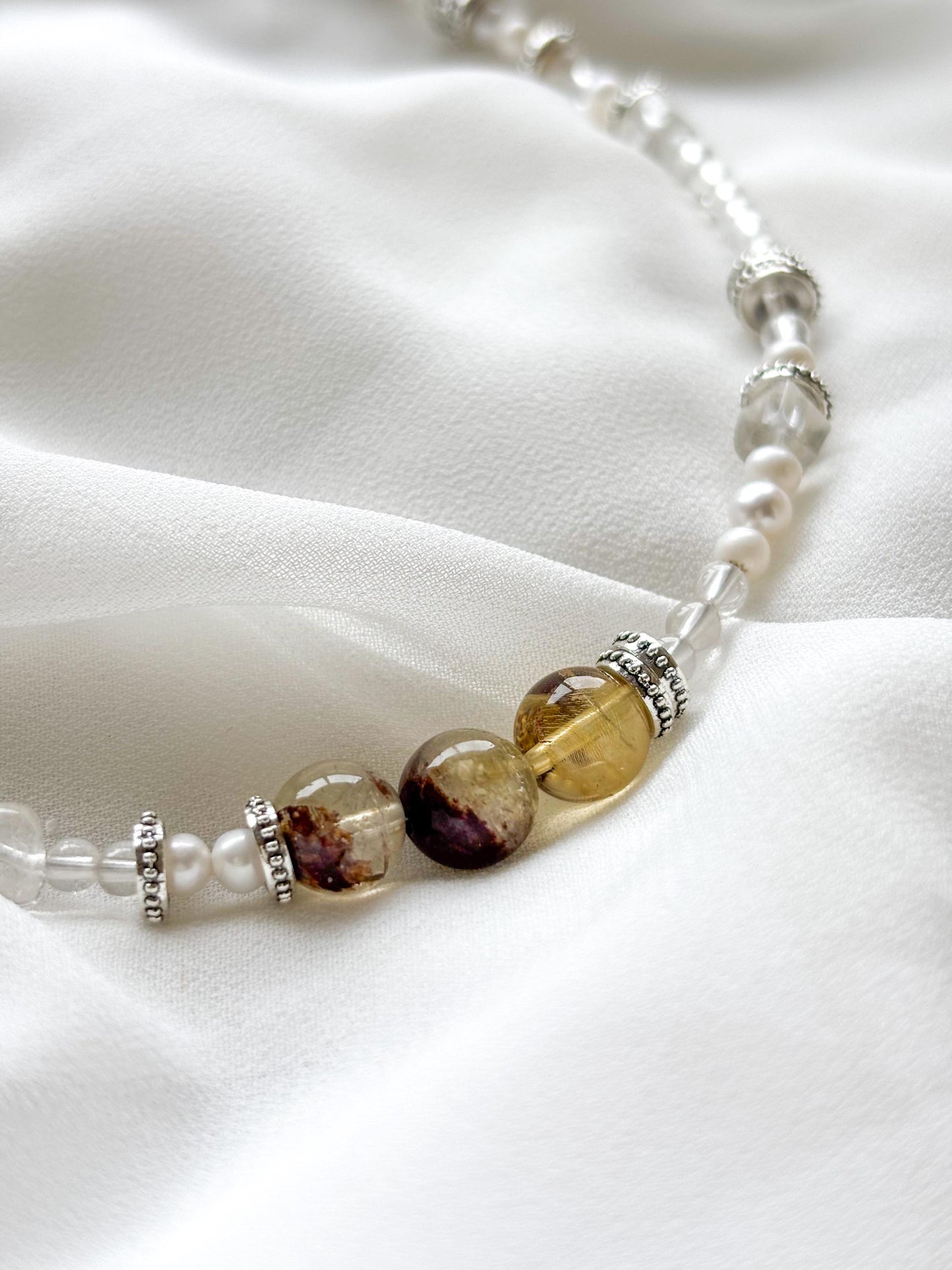 Celestial Harmony – Genuine Crystal & Pearl Charm Necklace
