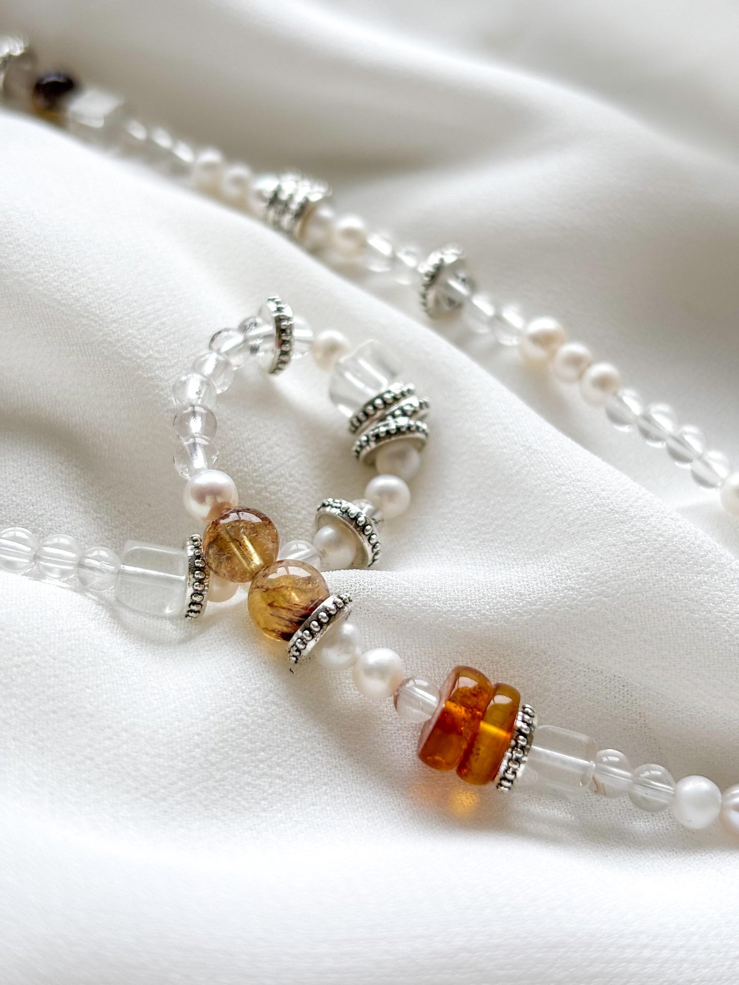 Celestial Harmony – Genuine Crystal & Pearl Charm Necklace
