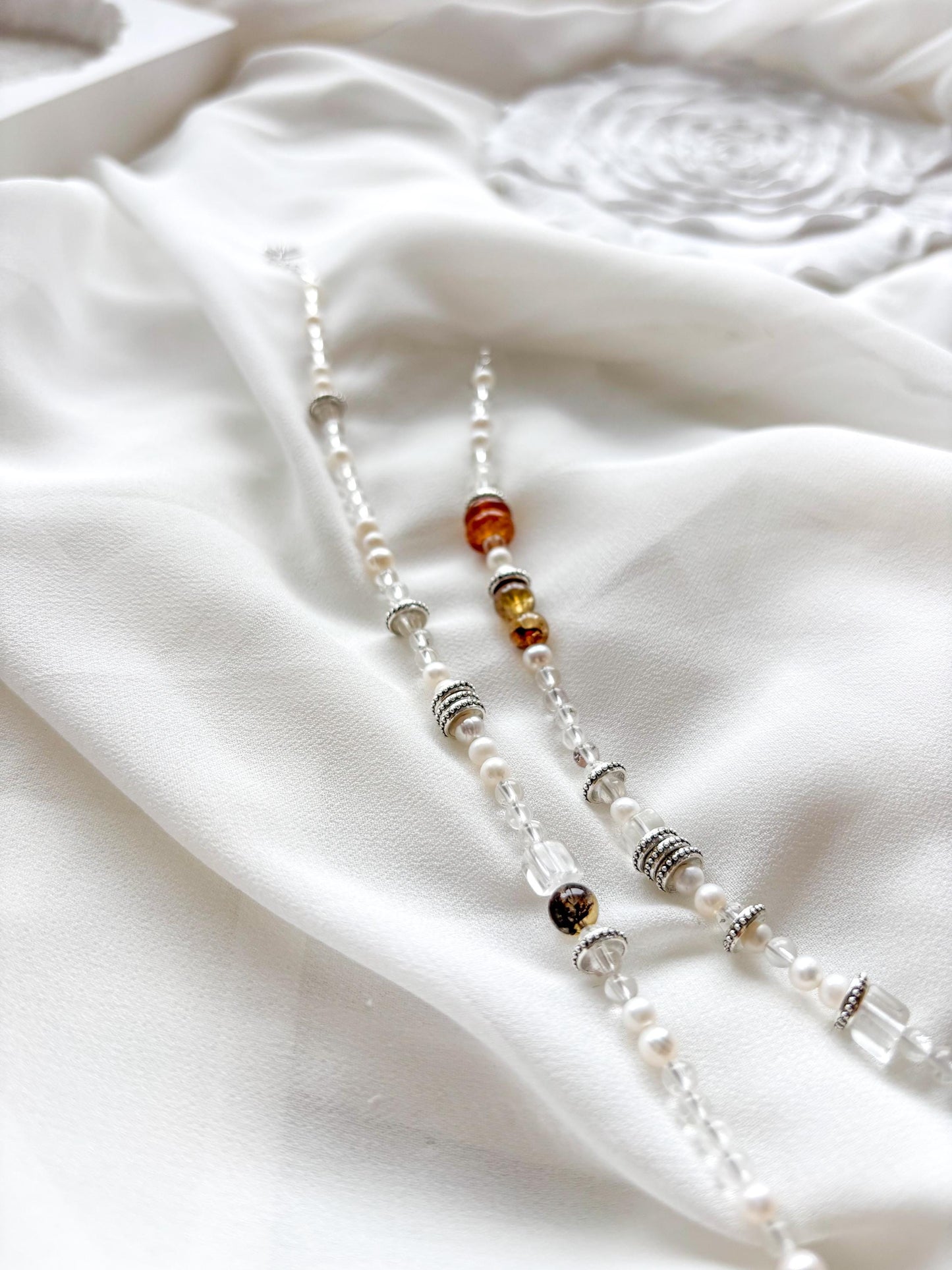 Celestial Harmony – Genuine Crystal & Pearl Charm Necklace