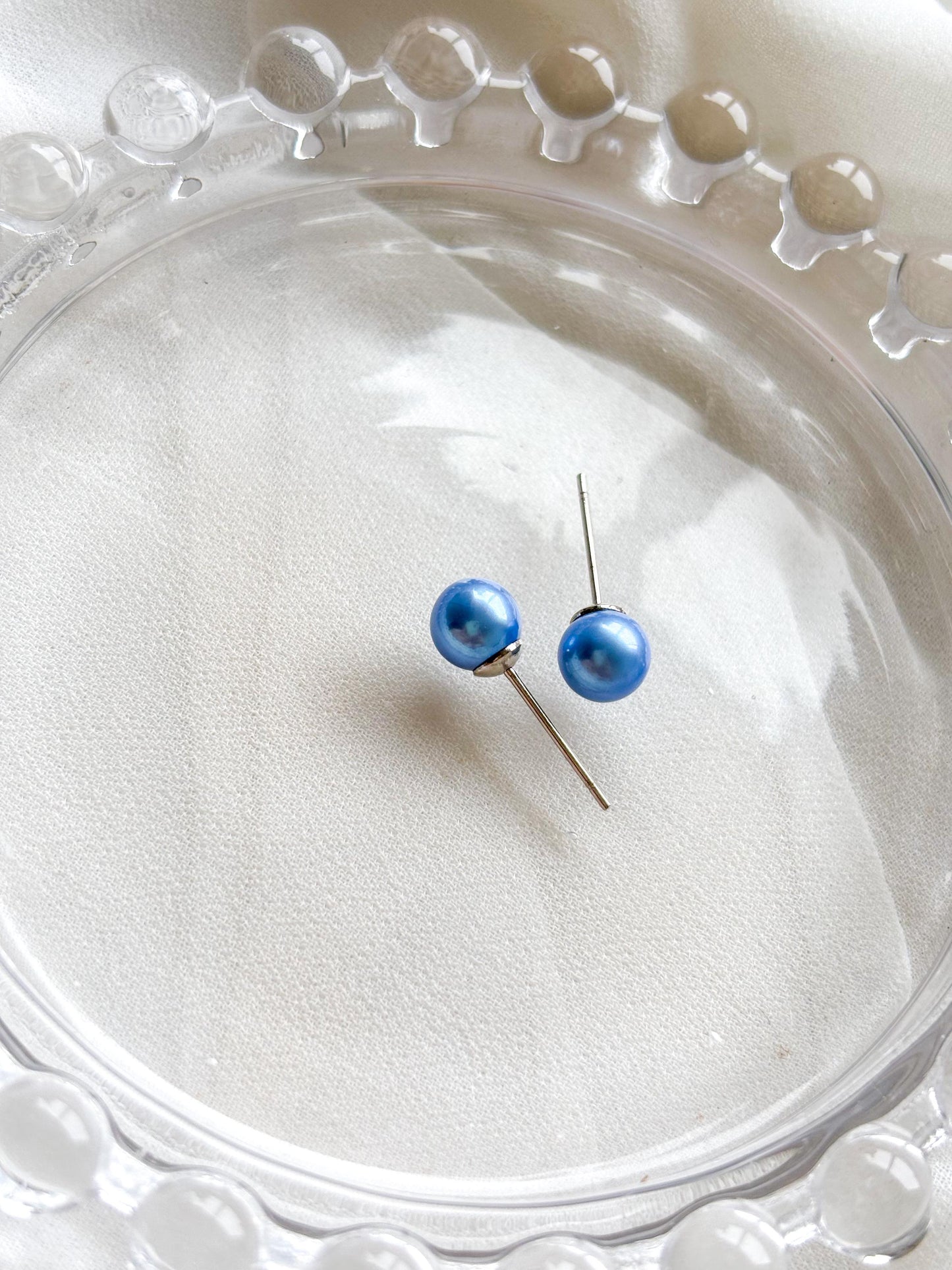 Violet is Blue Pearl Stud Earrings