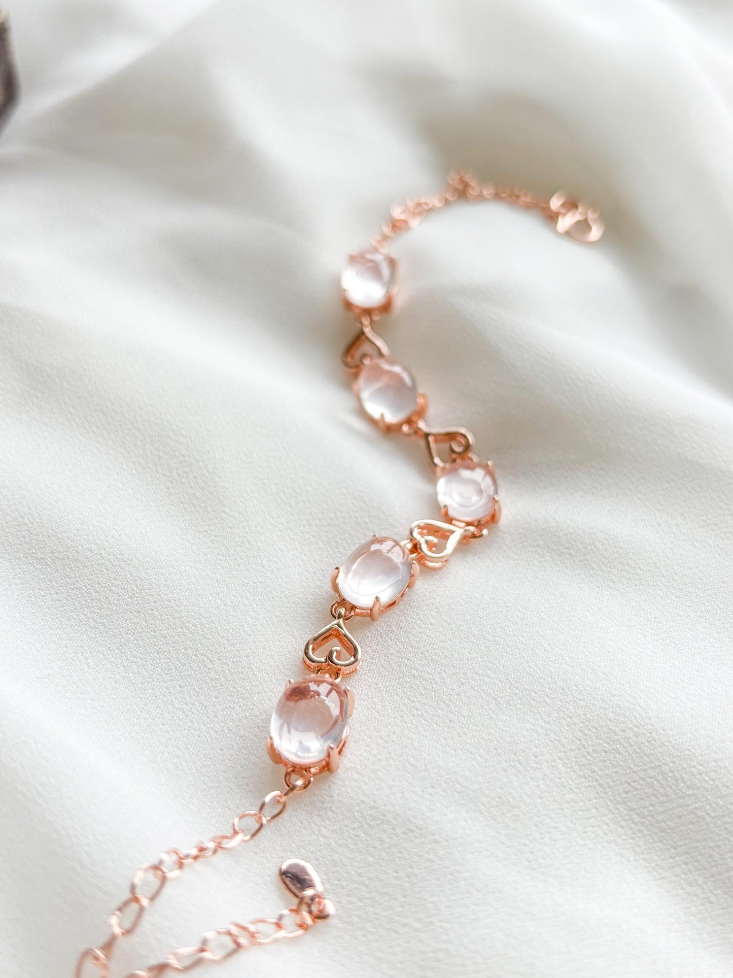 Rose Water Rose Quartz Bracelet – Rose Gold Plated