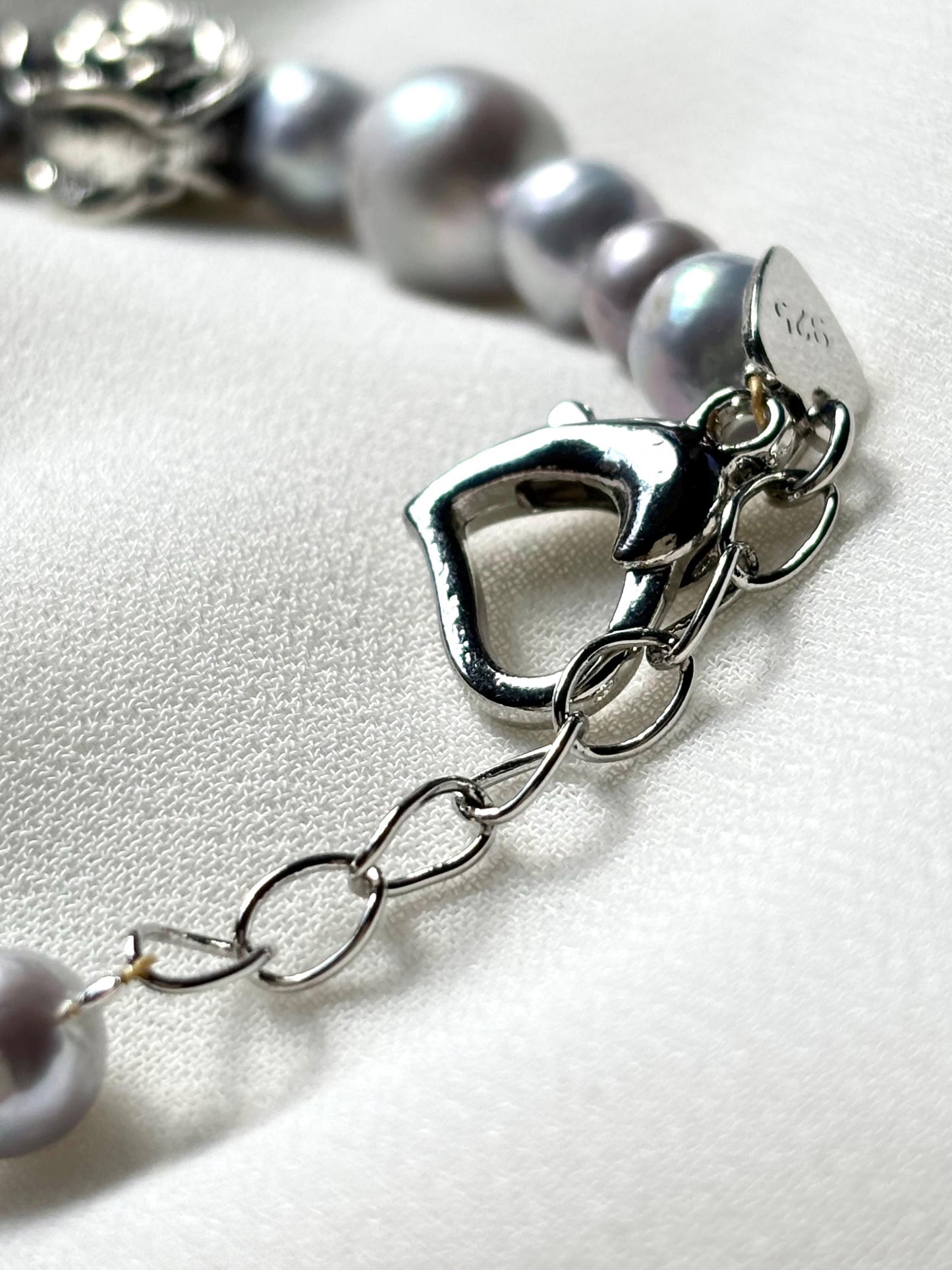 The Rose of Versailles: Vintage Grey Pearl Necklace