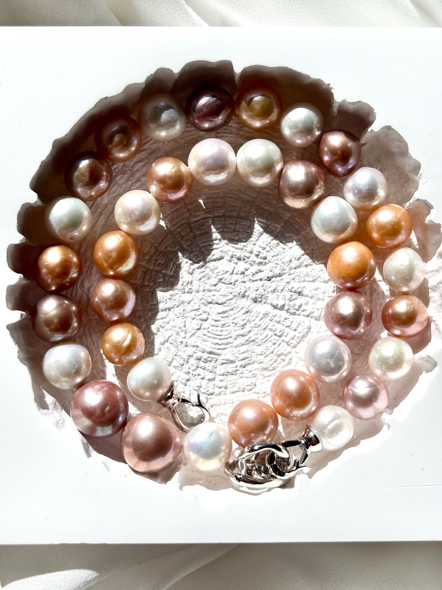 Sunset Sonata – Multicolor Edison Pearl Necklace (AA luster)