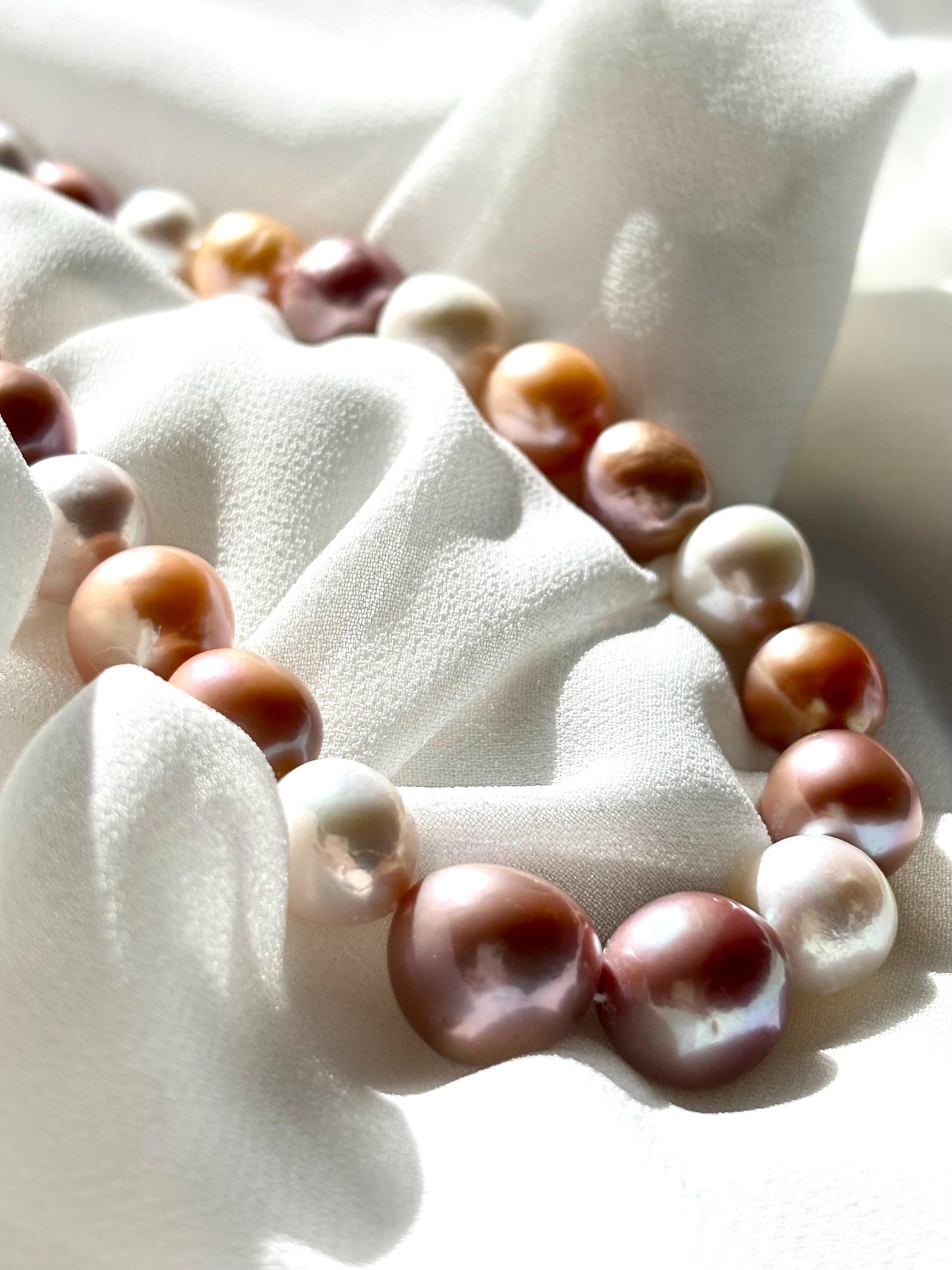 Sunset Sonata – Multicolor Edison Pearl Necklace (AA luster)