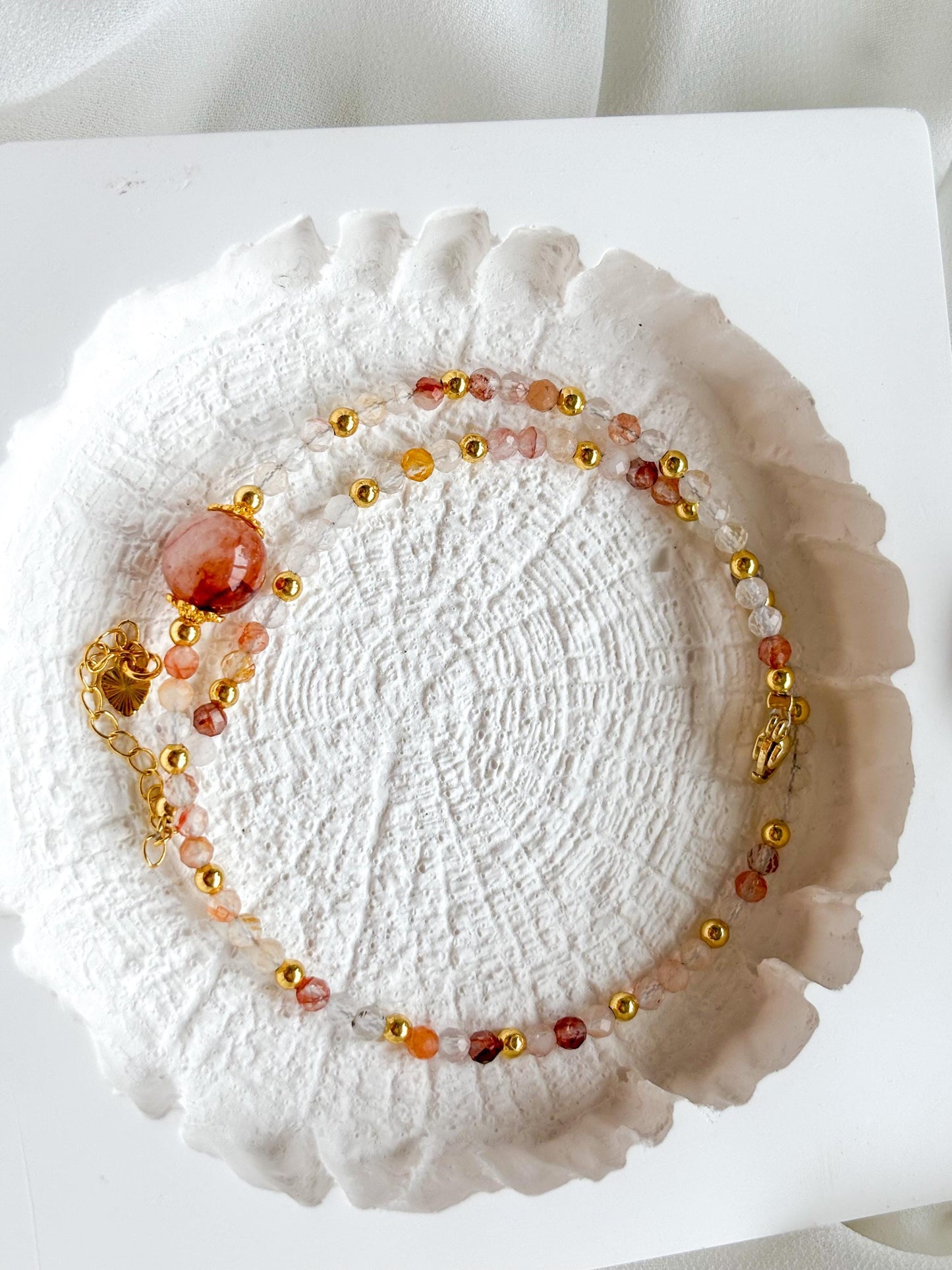Golden Dawn – Faceted Quartz & Hematoid Quartz Double-Layer Bracelet