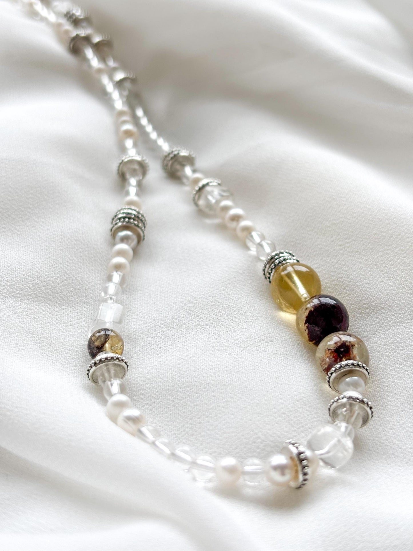 Celestial Harmony – Genuine Crystal & Pearl Charm Necklace
