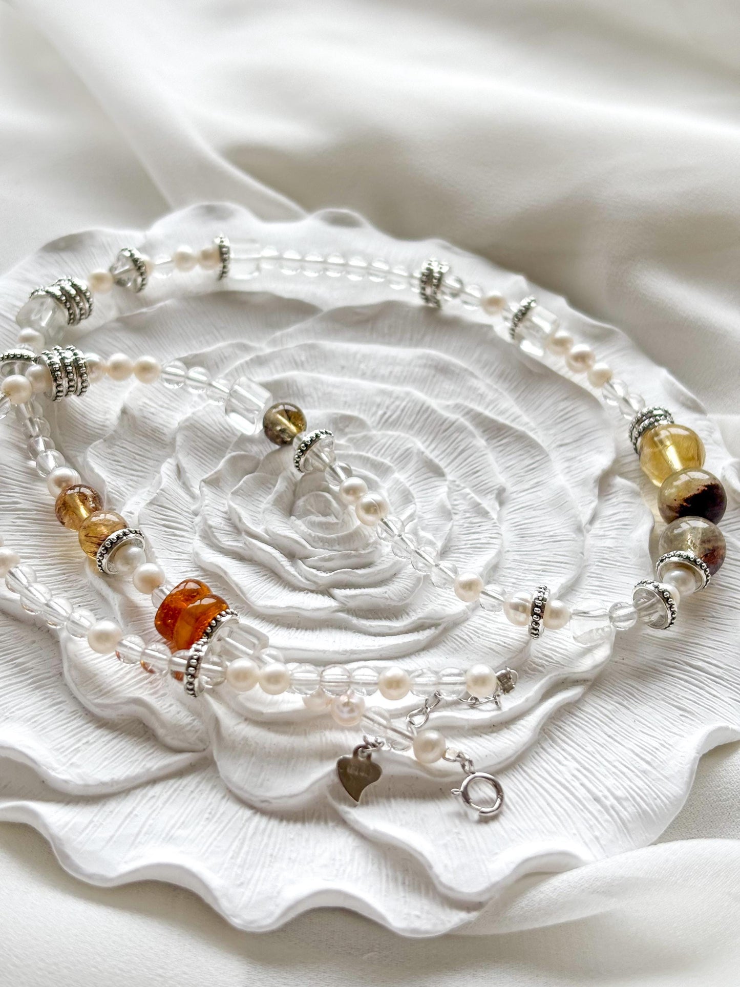 Celestial Harmony – Genuine Crystal & Pearl Charm Necklace