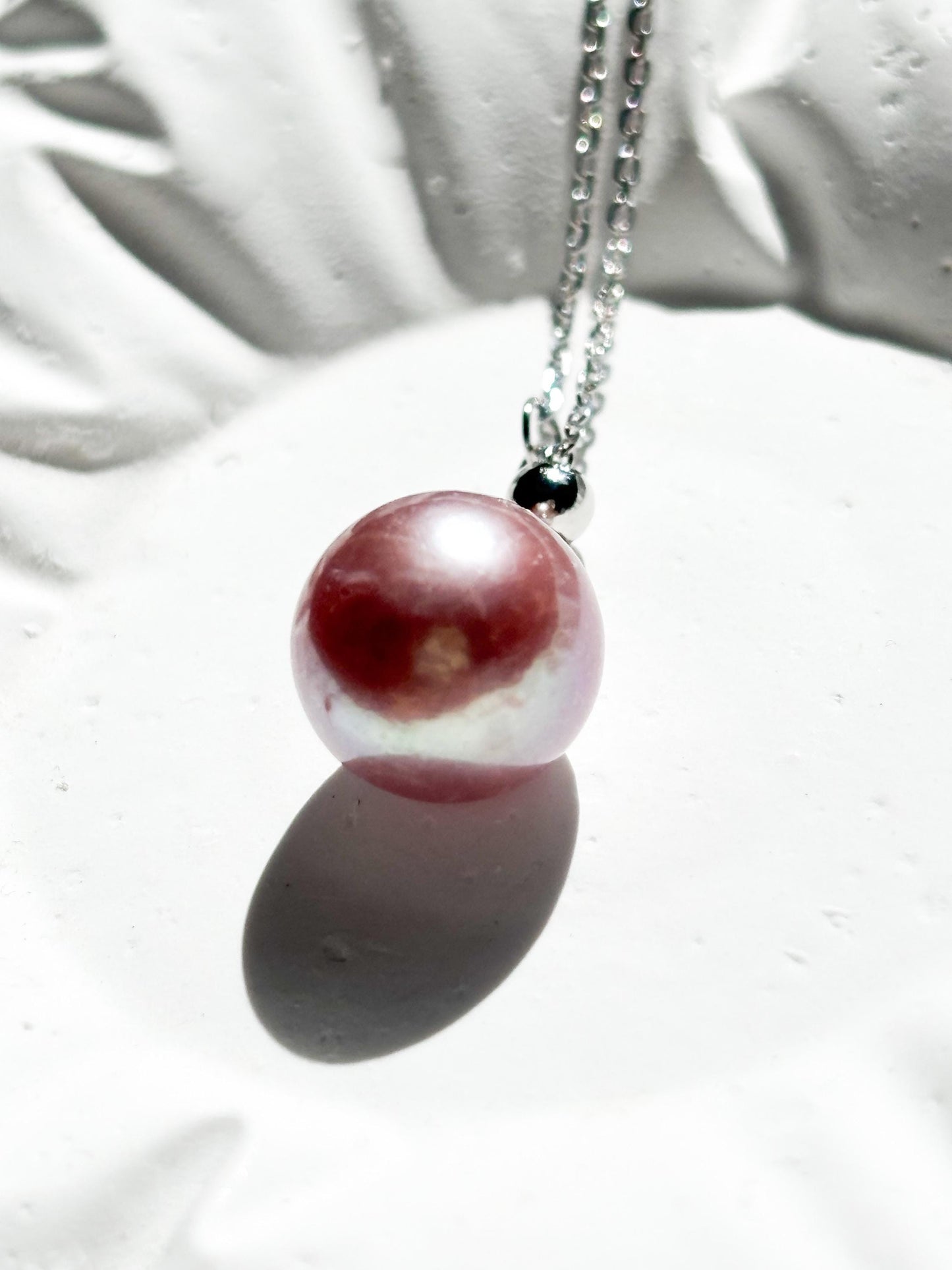 Classic Rose – Orchid Purple Freshwater Pearl Necklace (AAA Luster) 925 Sterling Silver