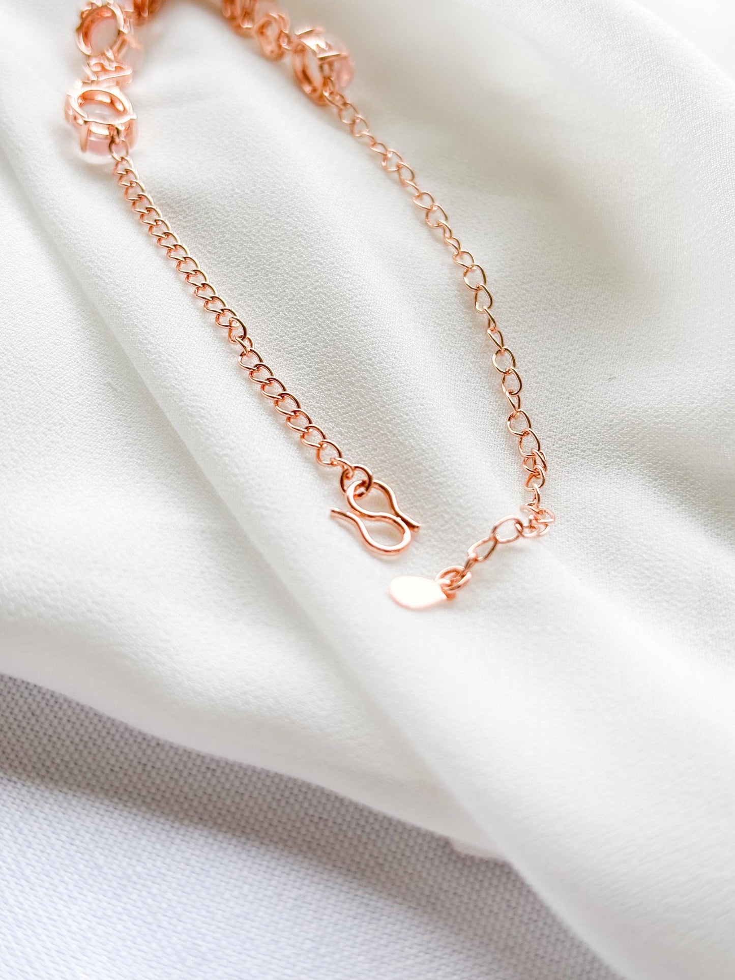 Rose Water Rose Quartz Bracelet – Rose Gold Plated