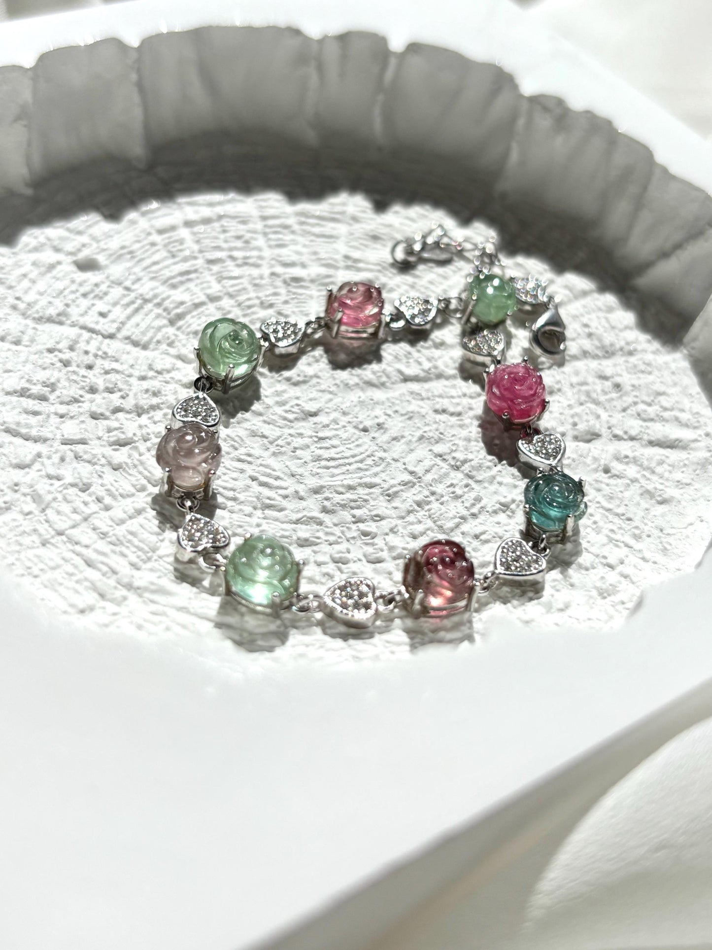 Ethereal Bloom – Tourmaline Rose Bracelet