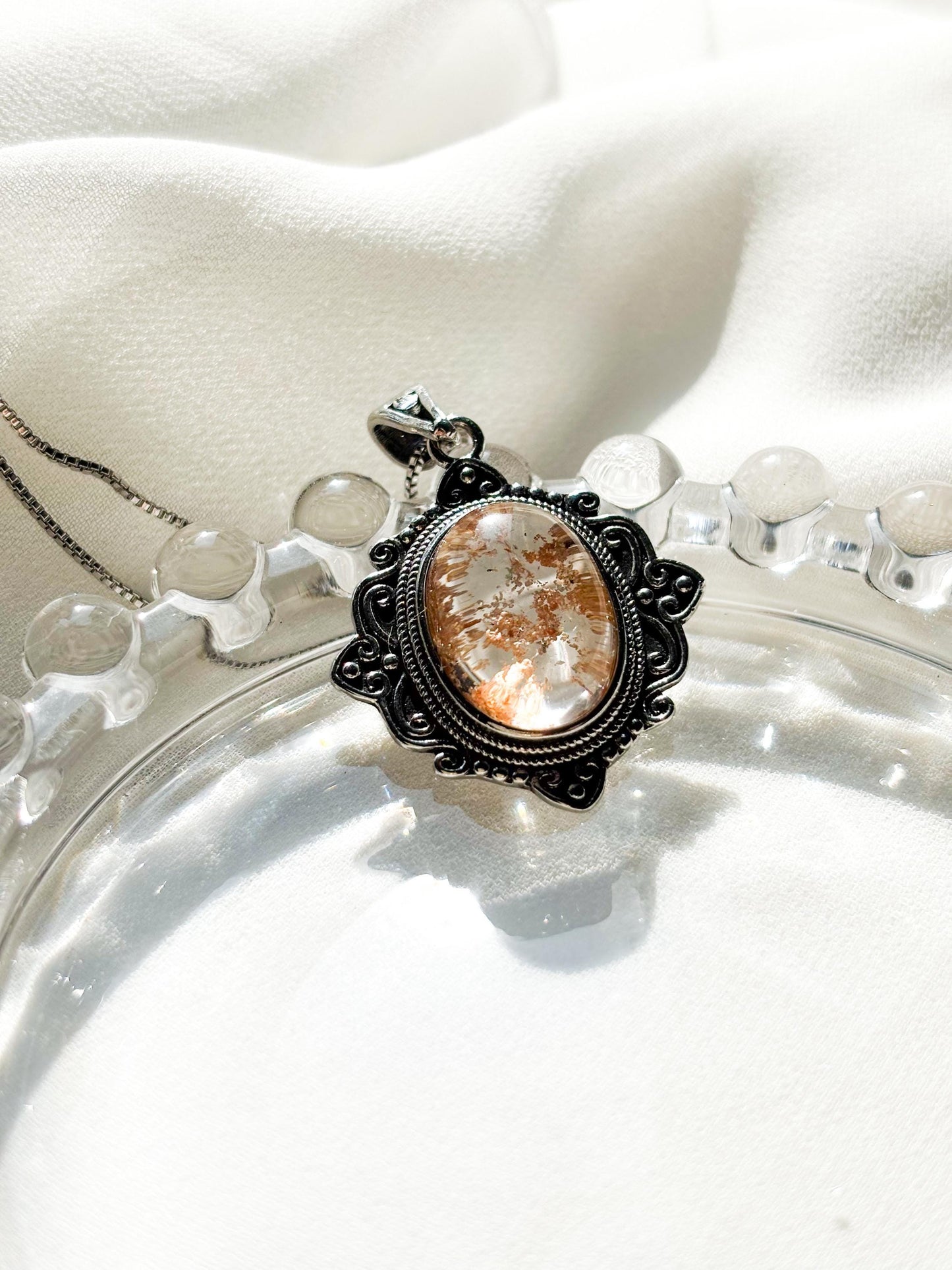 Tangerine Garden Phantom Quartz Necklace