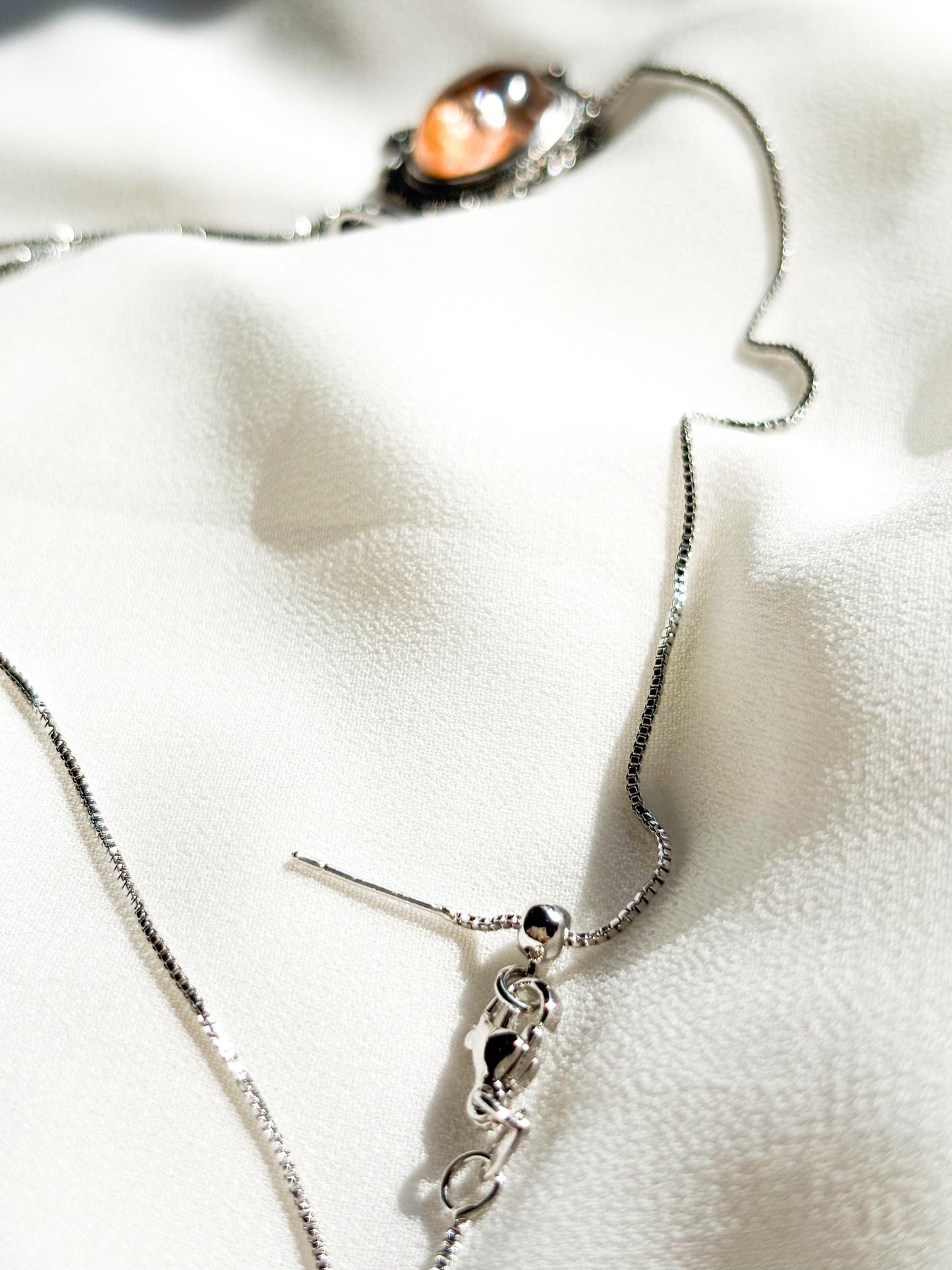 Tangerine Garden Phantom Quartz Necklace