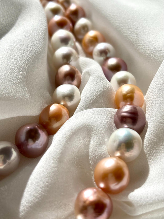 Sunset Sonata – Multicolor Edison Pearl Necklace (AA luster)