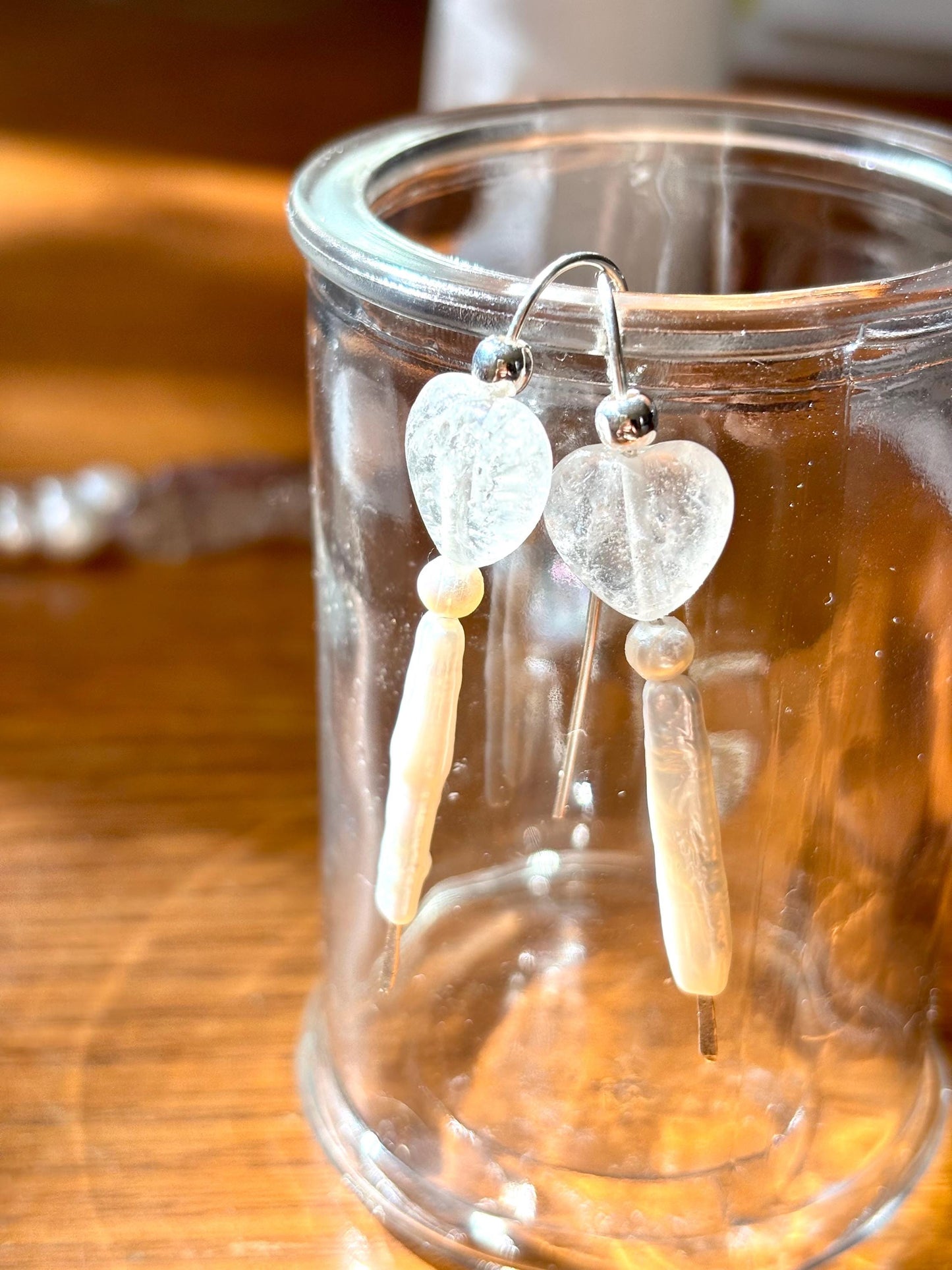 Eternal Heart – Romantic Clear Quartz & Pearl Earrings