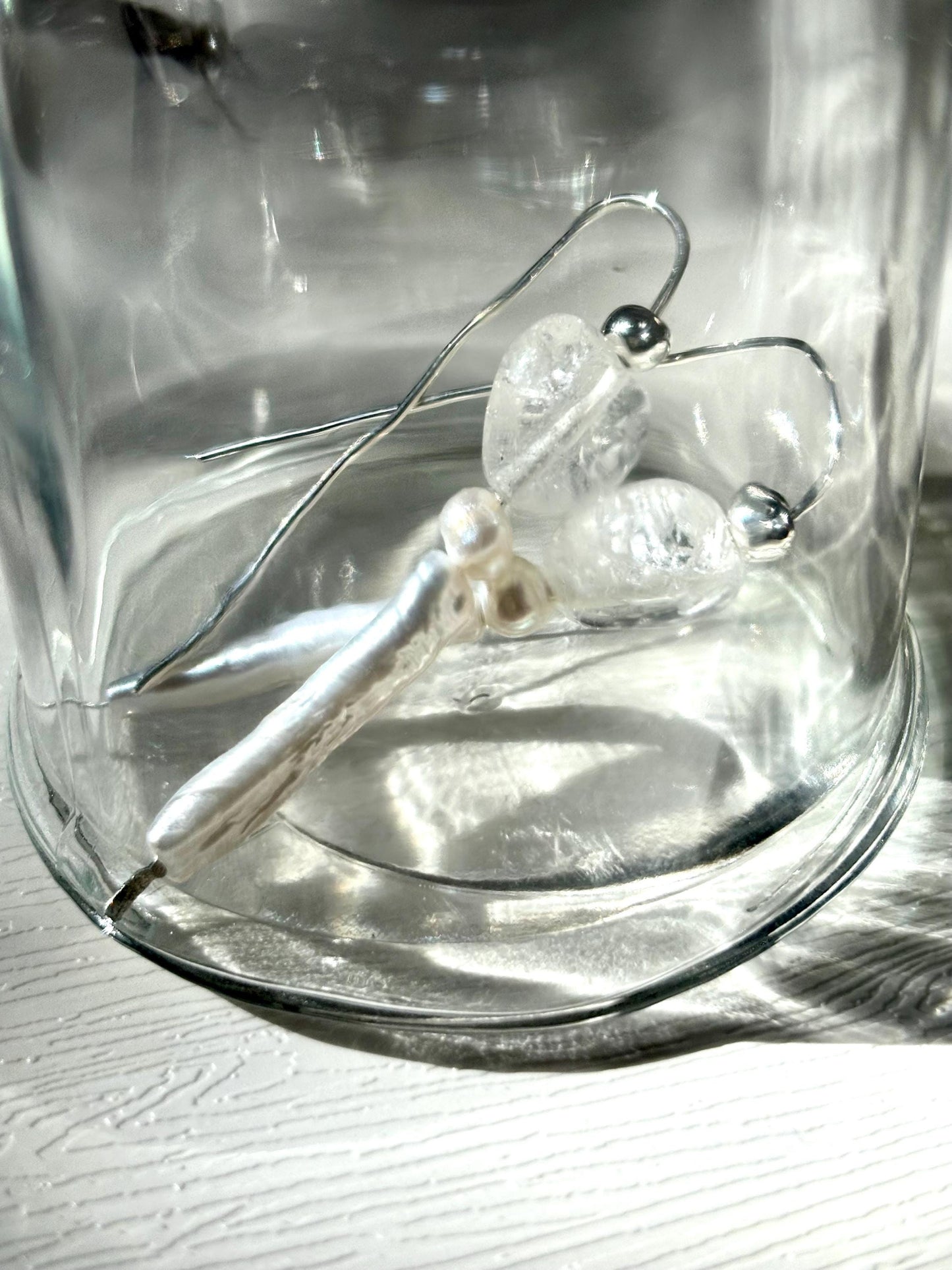 Eternal Heart – Romantic Clear Quartz & Pearl Earrings