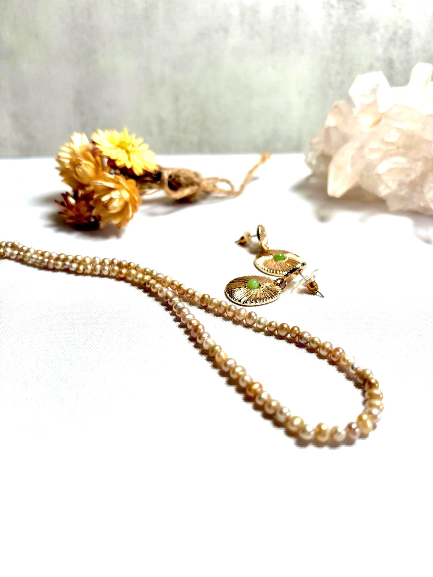 Whispering Dusky Rose Pearl Necklace 925 Sterling Silver(AA+ Luster)