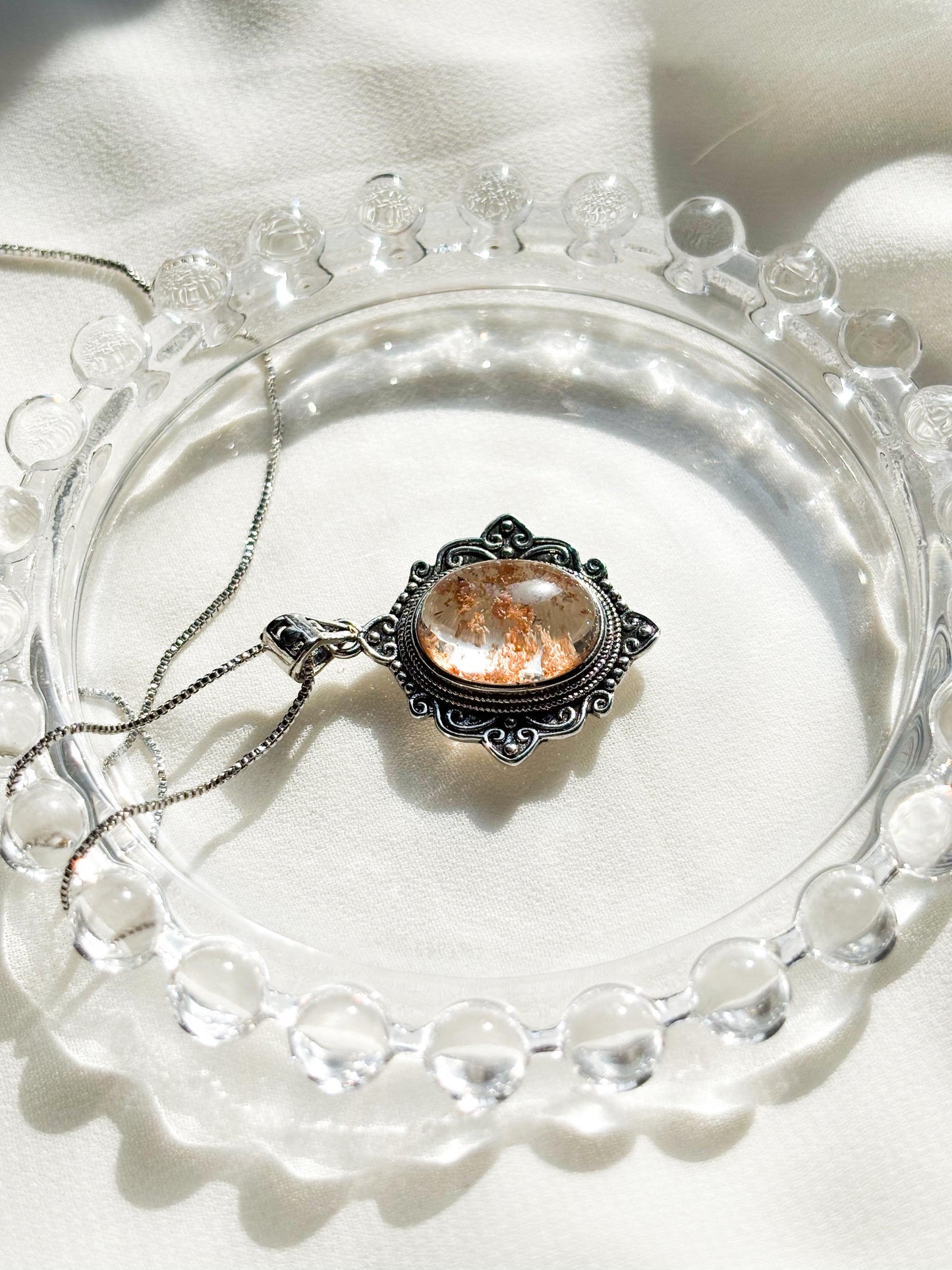 Tangerine Garden Phantom Quartz Necklace