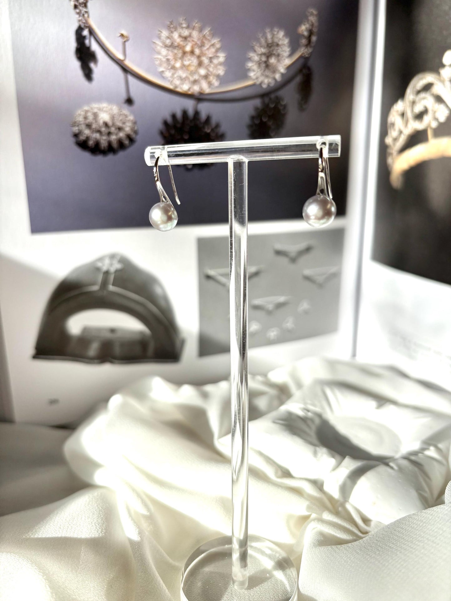 Grey Freshwater Pearl High Heel Earrings – 925 Sterling Silver