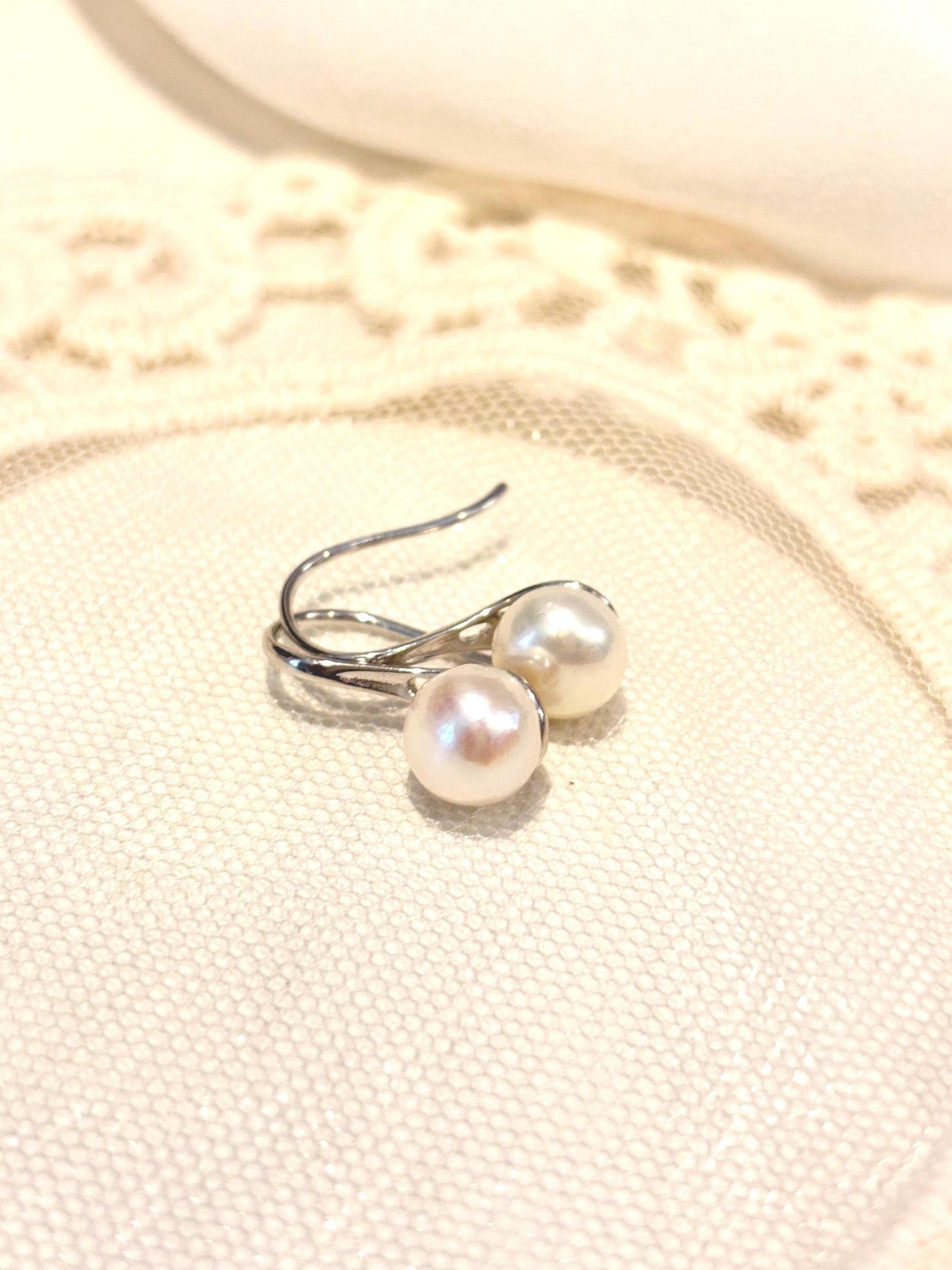 White Freshwater Pearl High Heel Earrings – 925 Sterling Silver