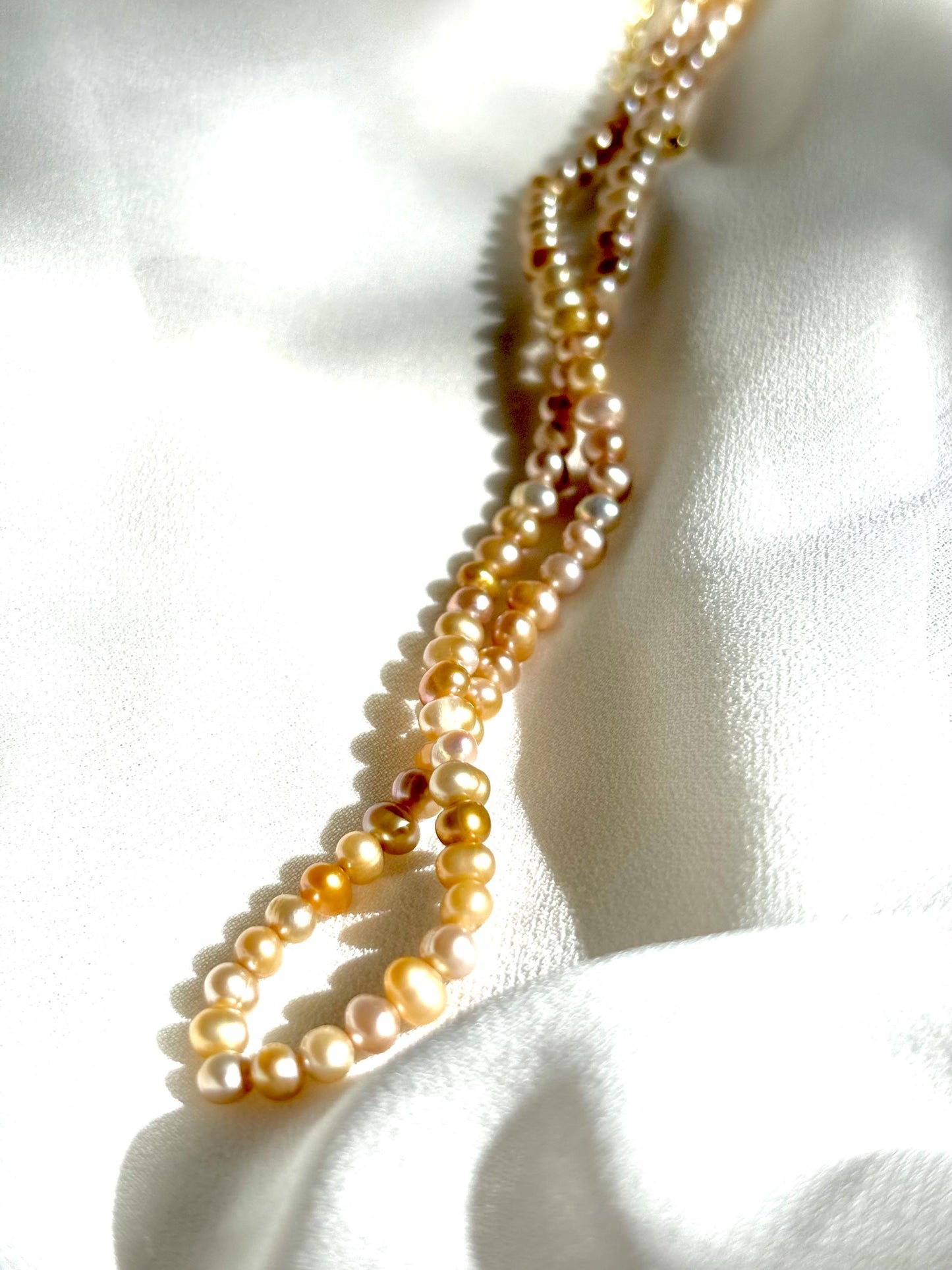 Whispering Dusky Rose Pearl Necklace 925 Sterling Silver(AA+ Luster)