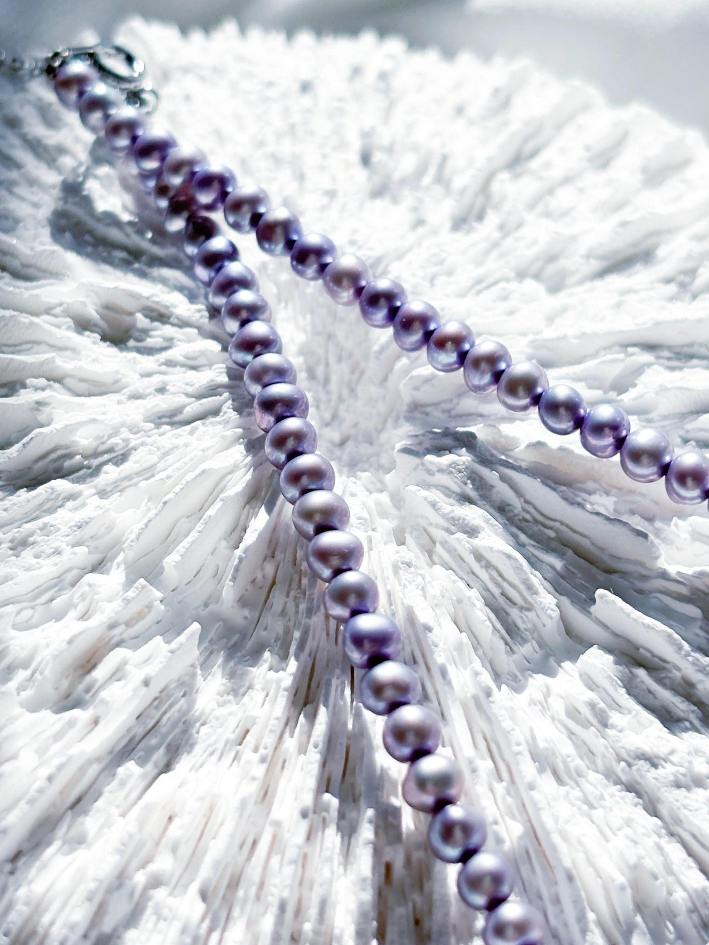 Wisteria Bloom – Indigo Haze Pearl Necklace
