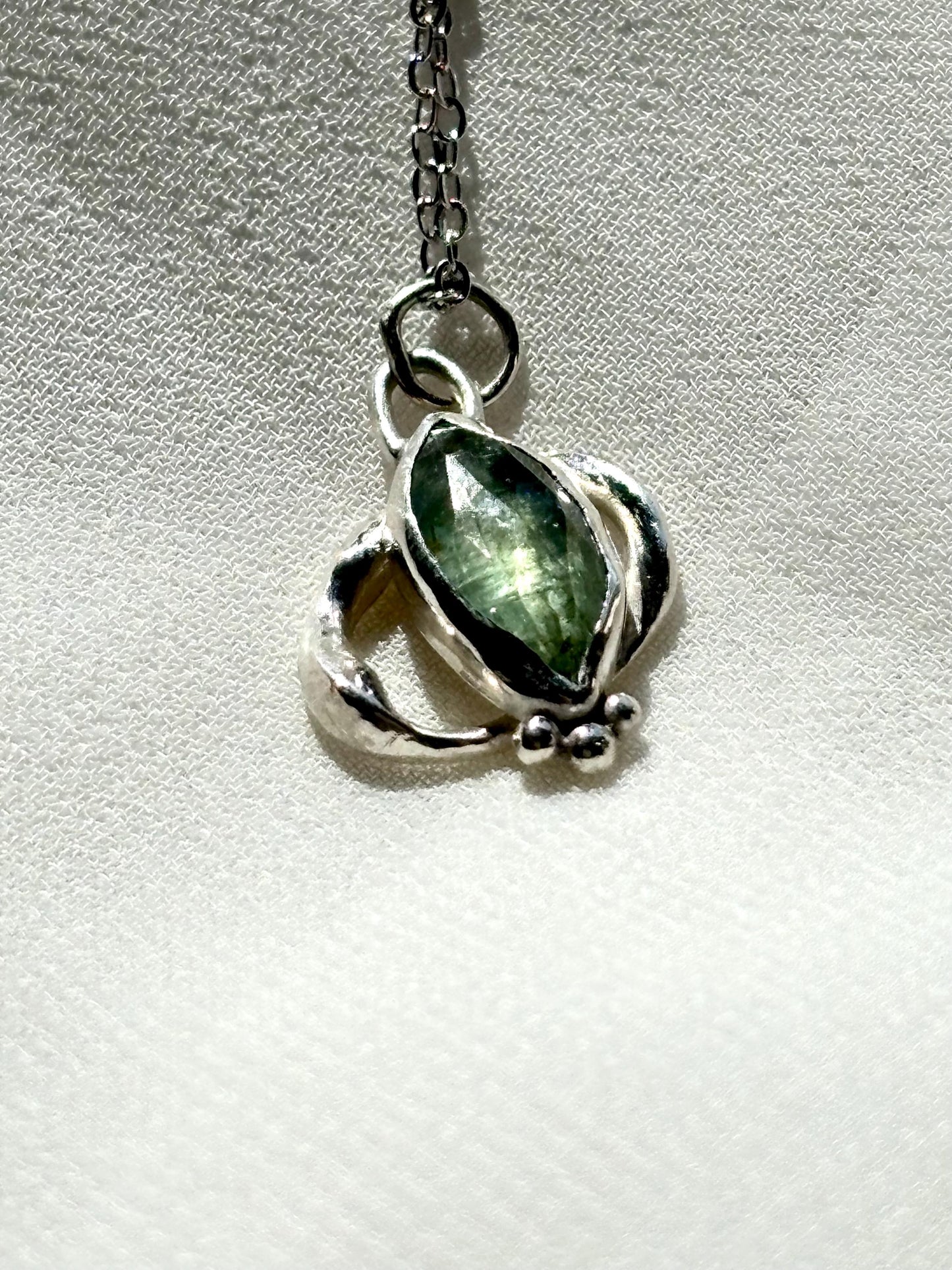 Forest Whisper – Green Apatite Marquise Cut Pendant Necklace