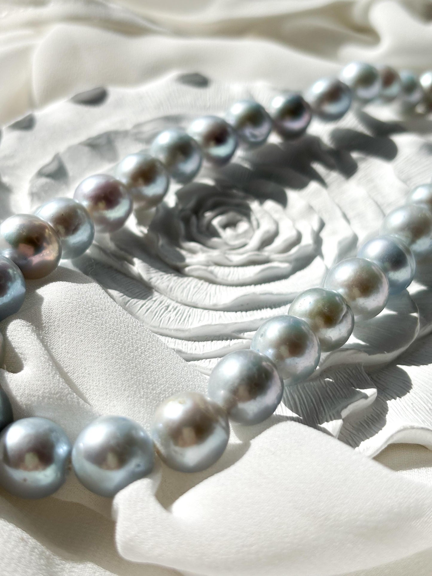 Sky Mist – Sky Blue Baroque Pearl Necklace