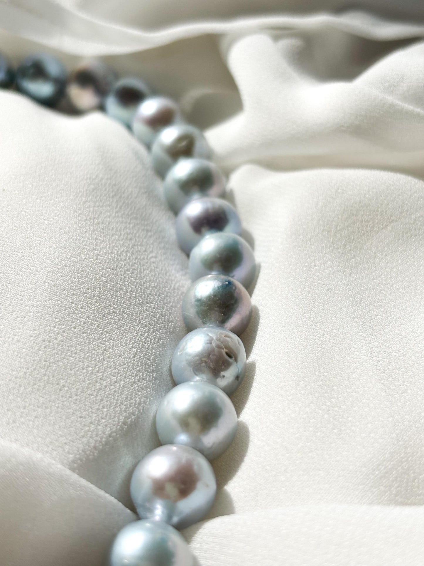 Sky Mist – Sky Blue Baroque Pearl Necklace