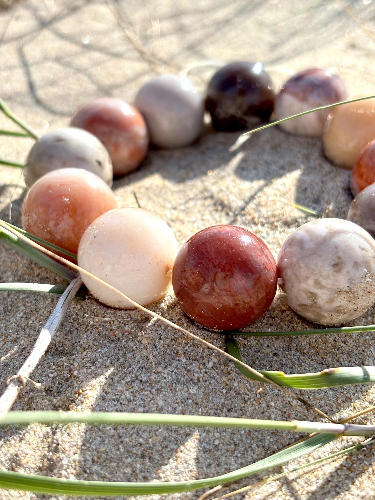 Desert Echo – Fossil Coral Bead Bracelet