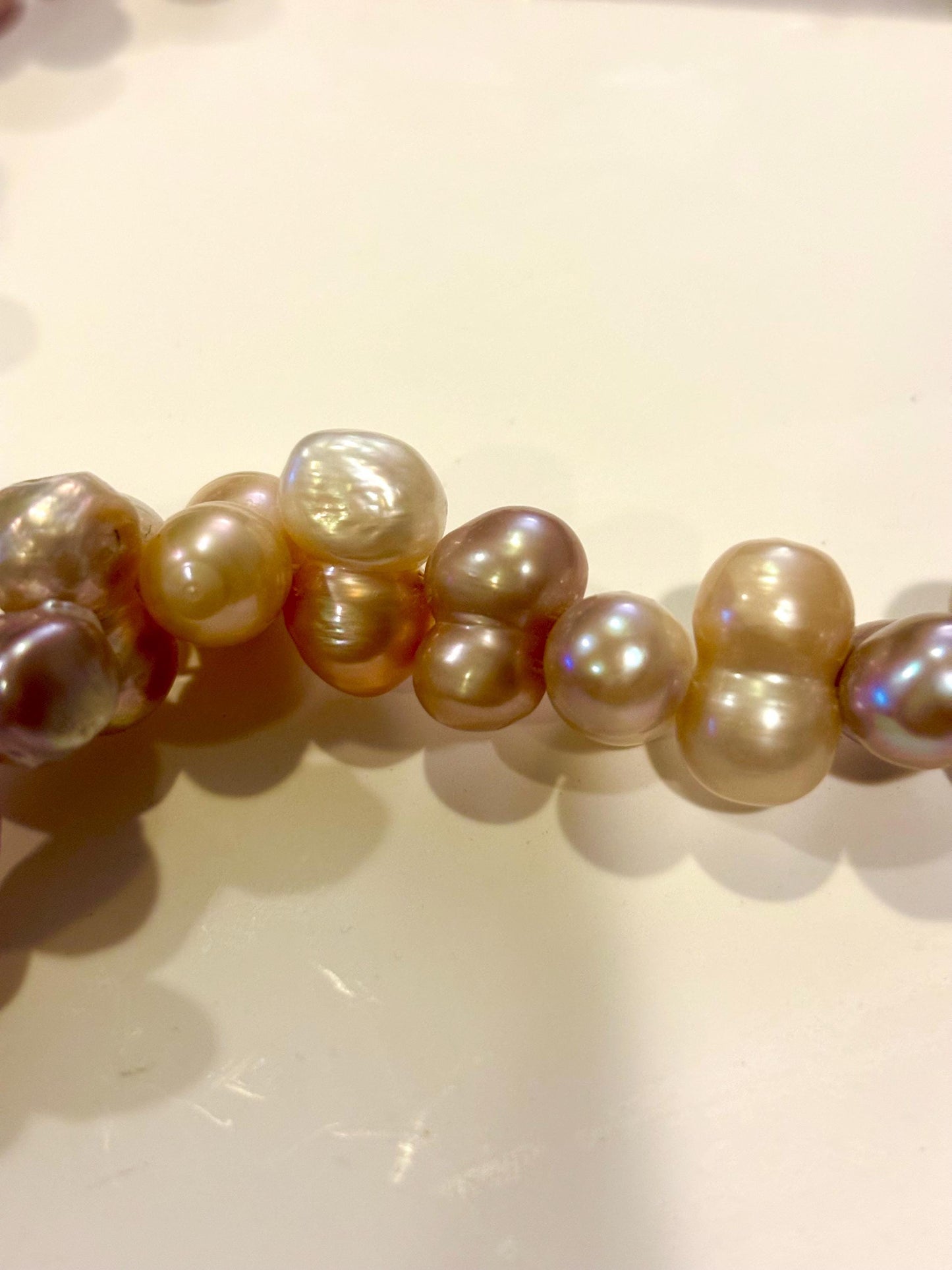 Florist style 3 color baroque natural pearls vivid necklace (AA luster)