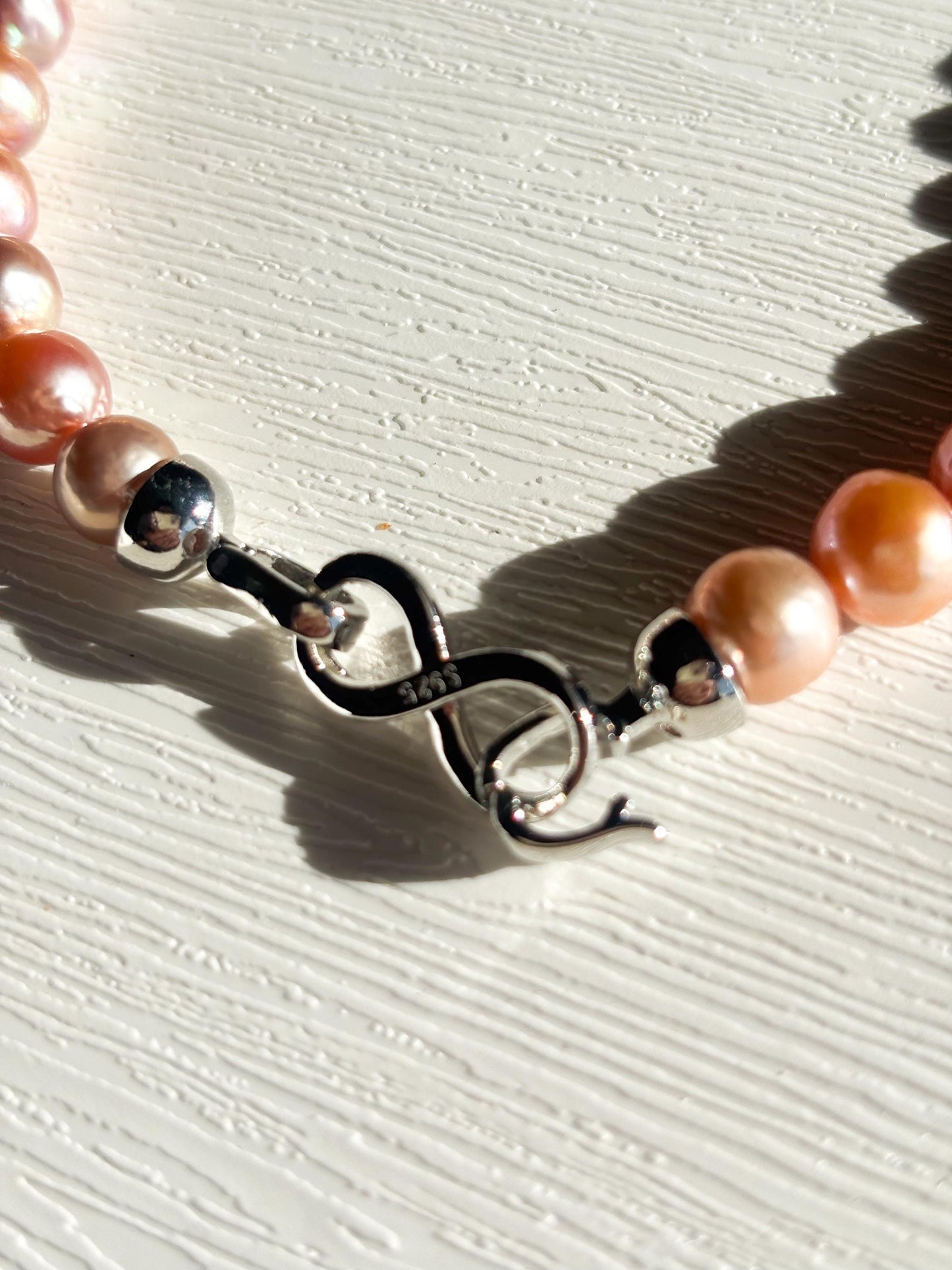 Sunset Ember – Bronze Rose Wrinkled Baroque Pearl Necklace