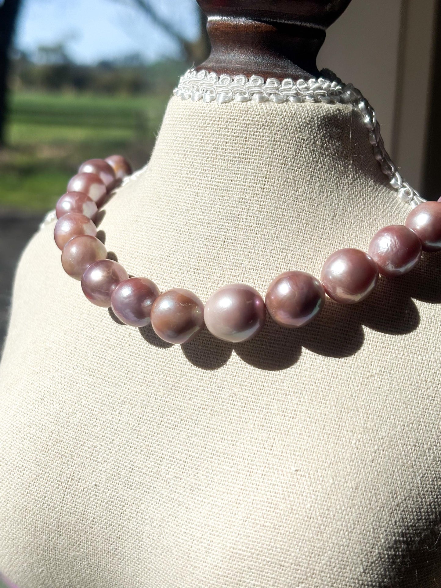 Lavender Berry Bubblegum Baroque Pearl Necklace