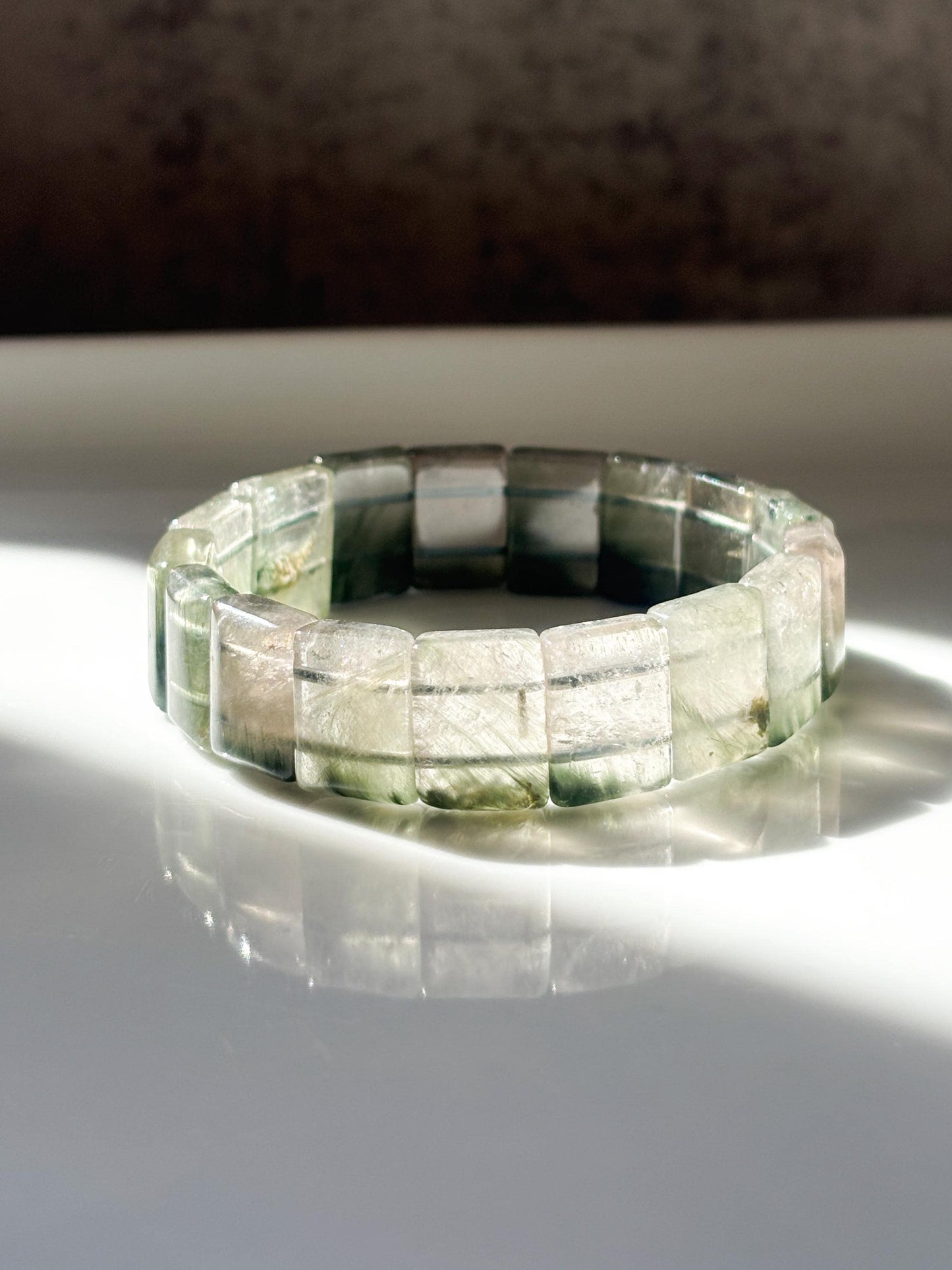 Whispering Forest – Green Rutilated Quartz Bracelet