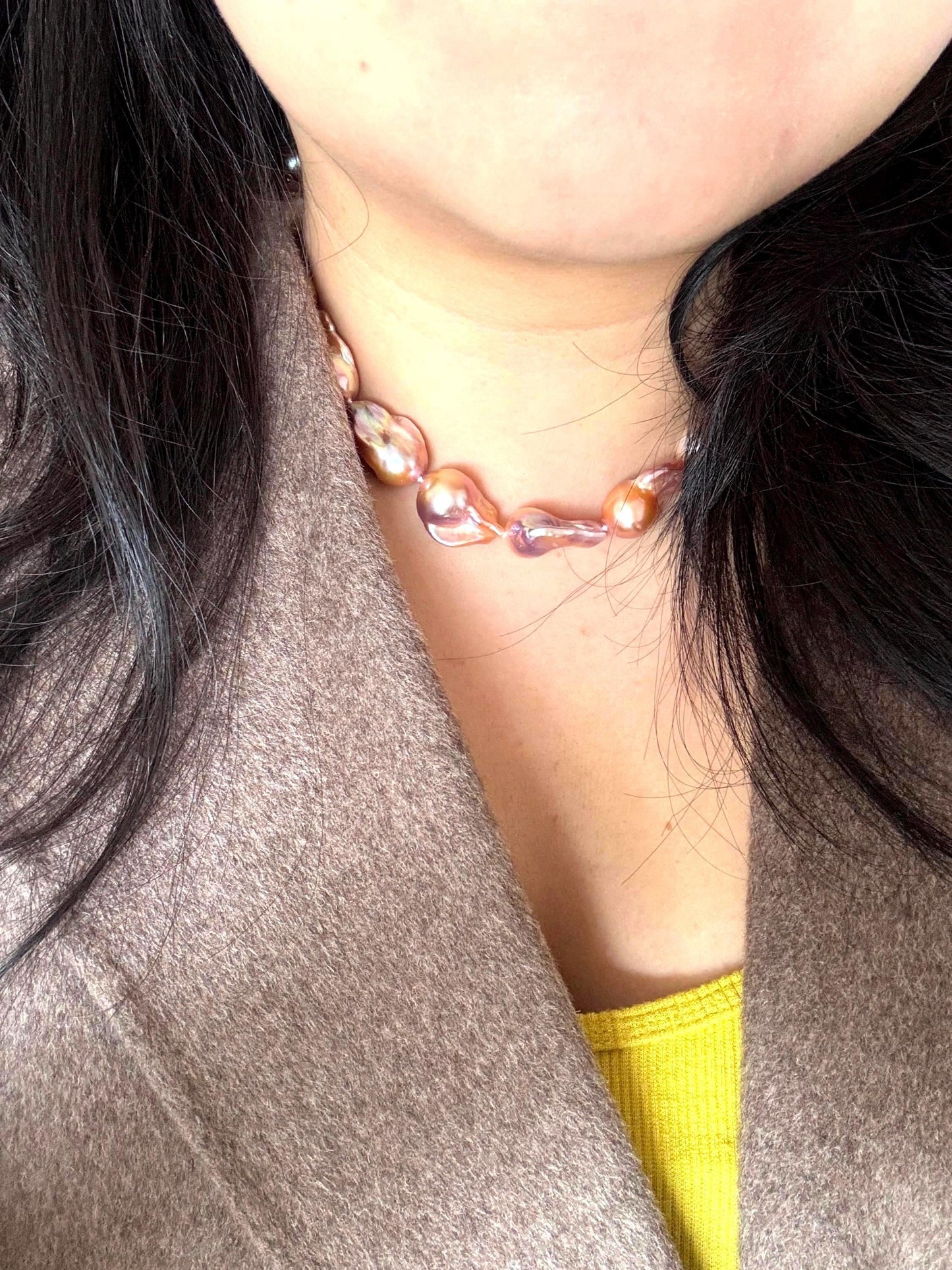 Flamingo Dusk – Baroque Pearl Necklace