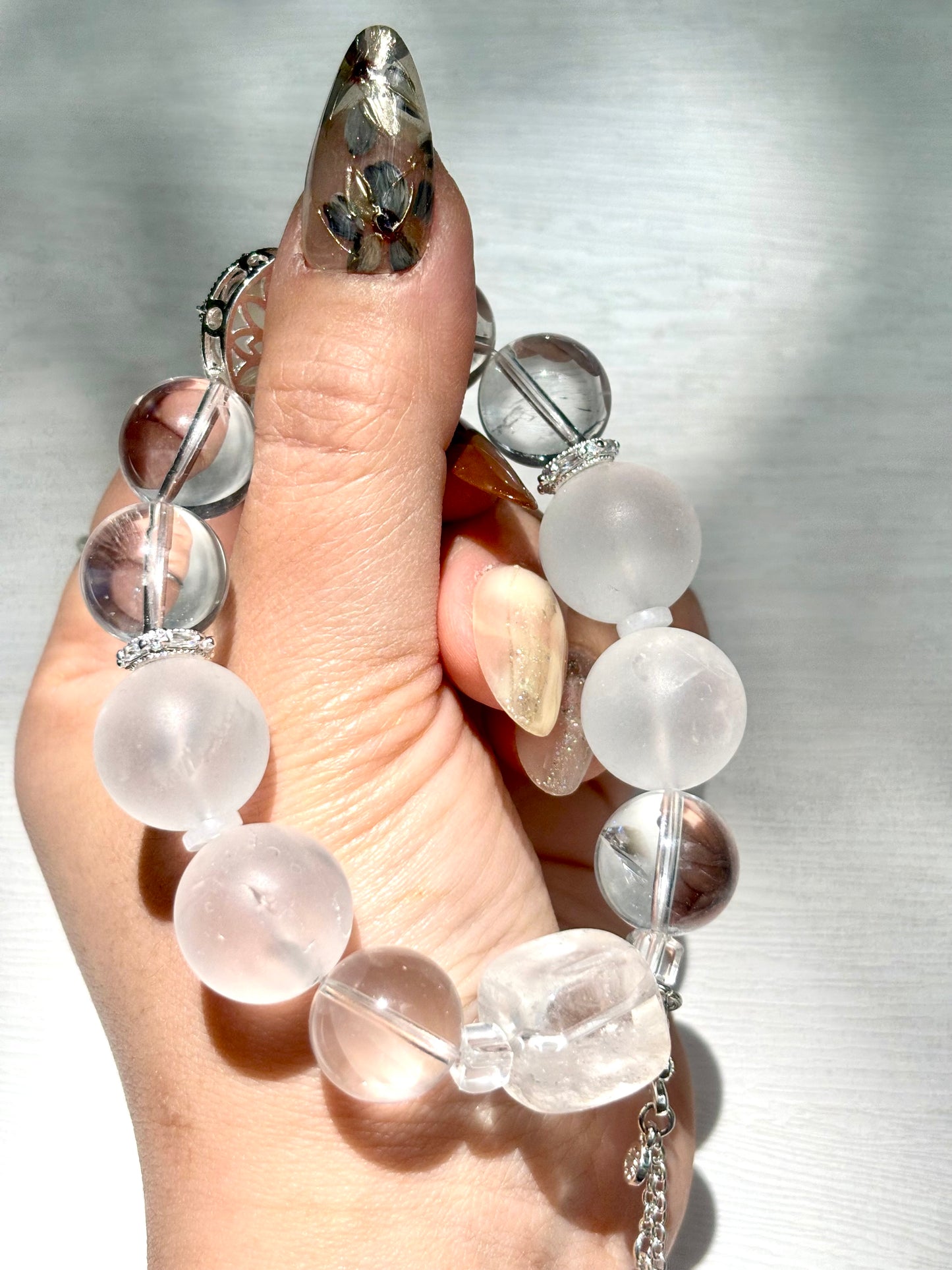 Moon Whisper – Clear Quartz x Mother of Pearl Bracelet