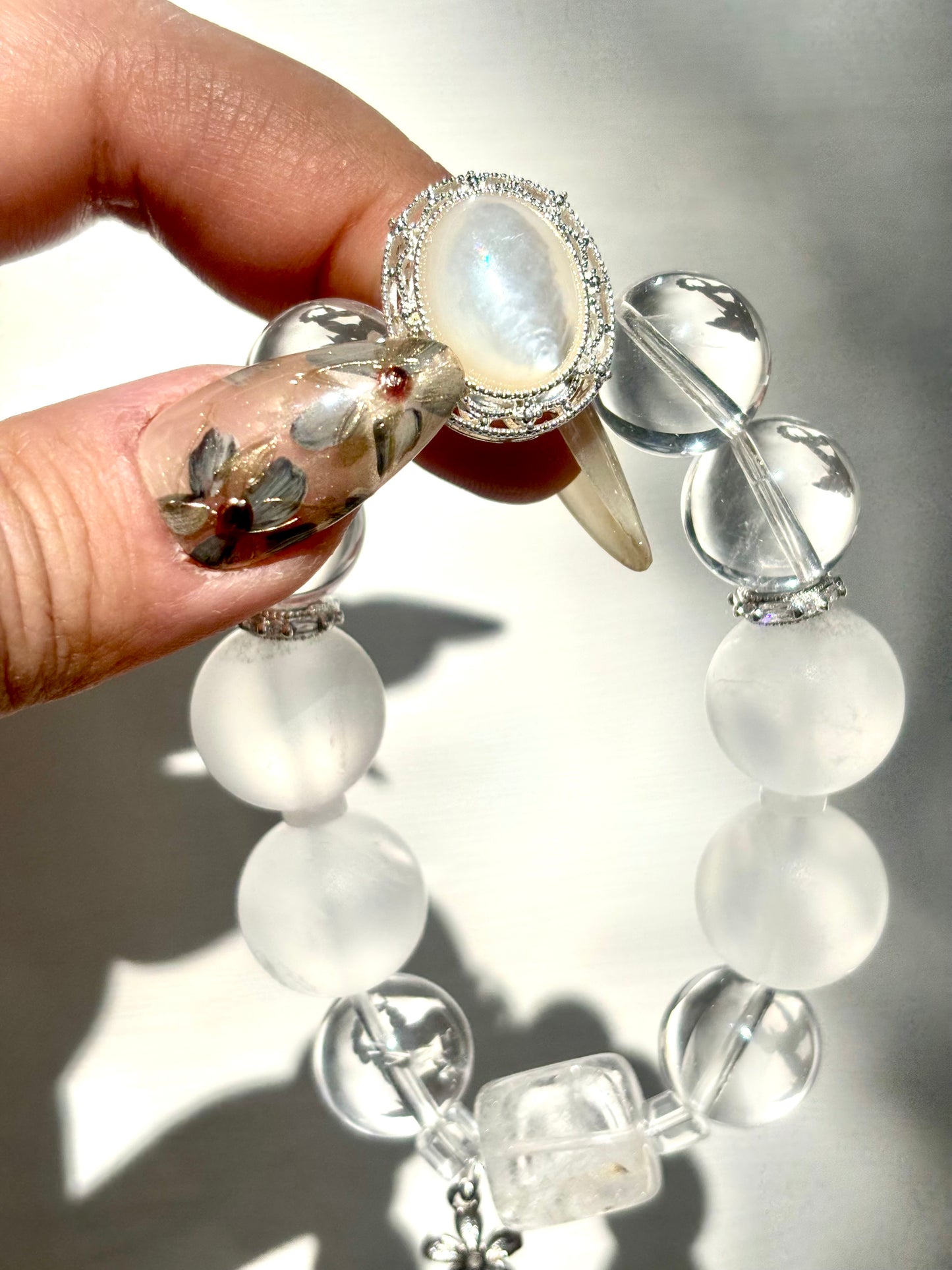 Moon Whisper – Clear Quartz x Mother of Pearl Bracelet