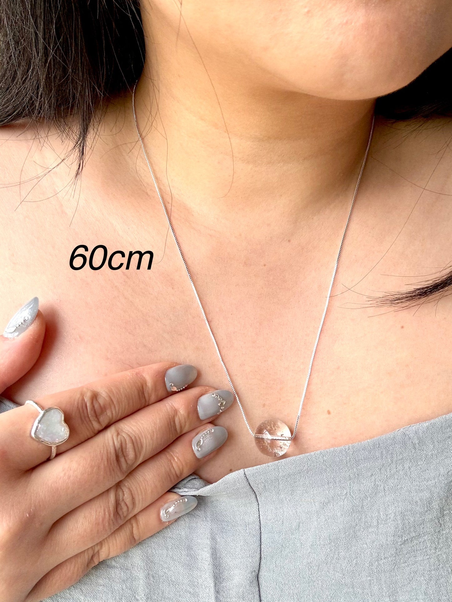 Celestial Clarity – Minimalist Clear Quartz Sphere Necklace