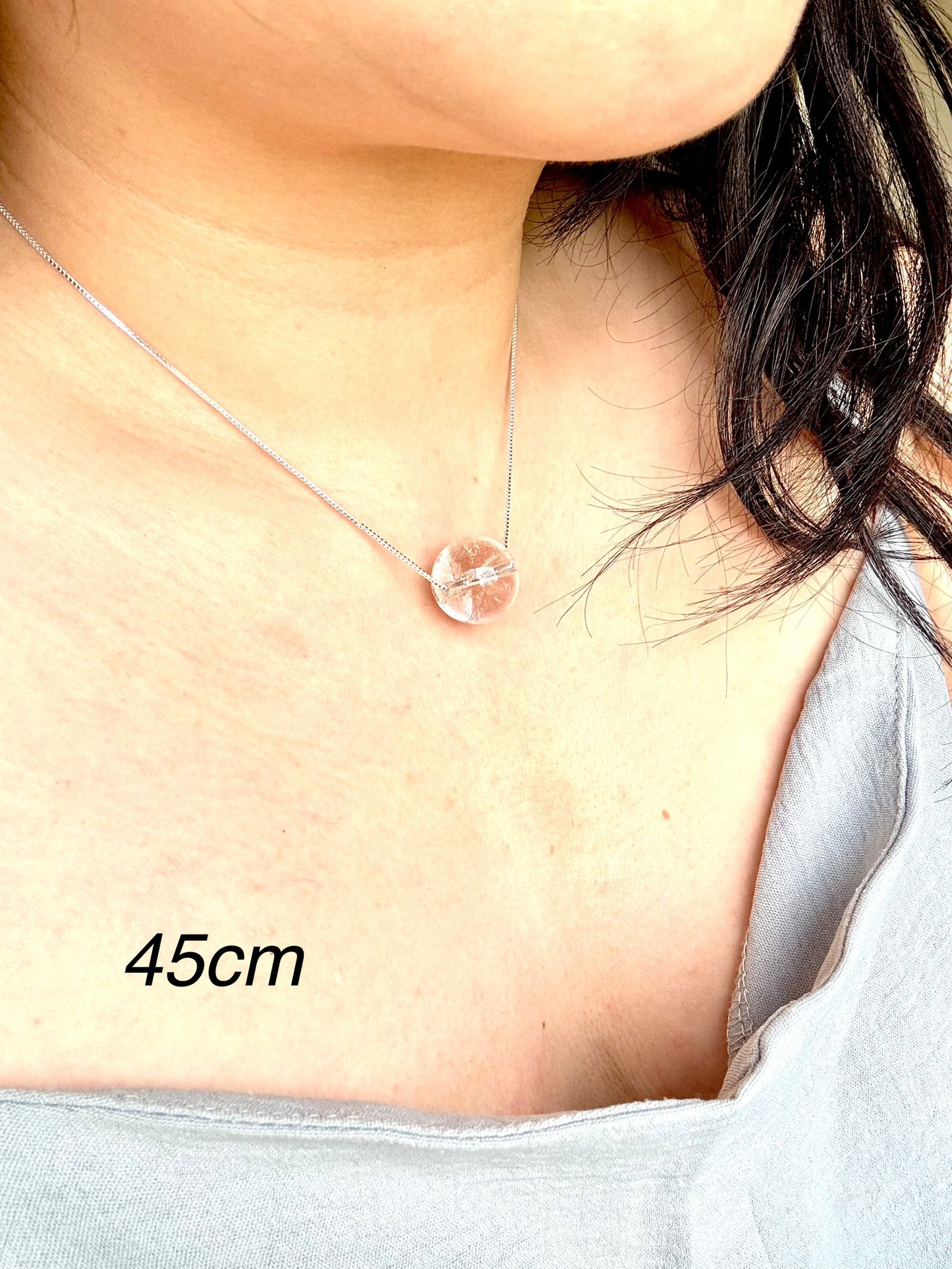 Celestial Clarity – Minimalist Clear Quartz Sphere Necklace