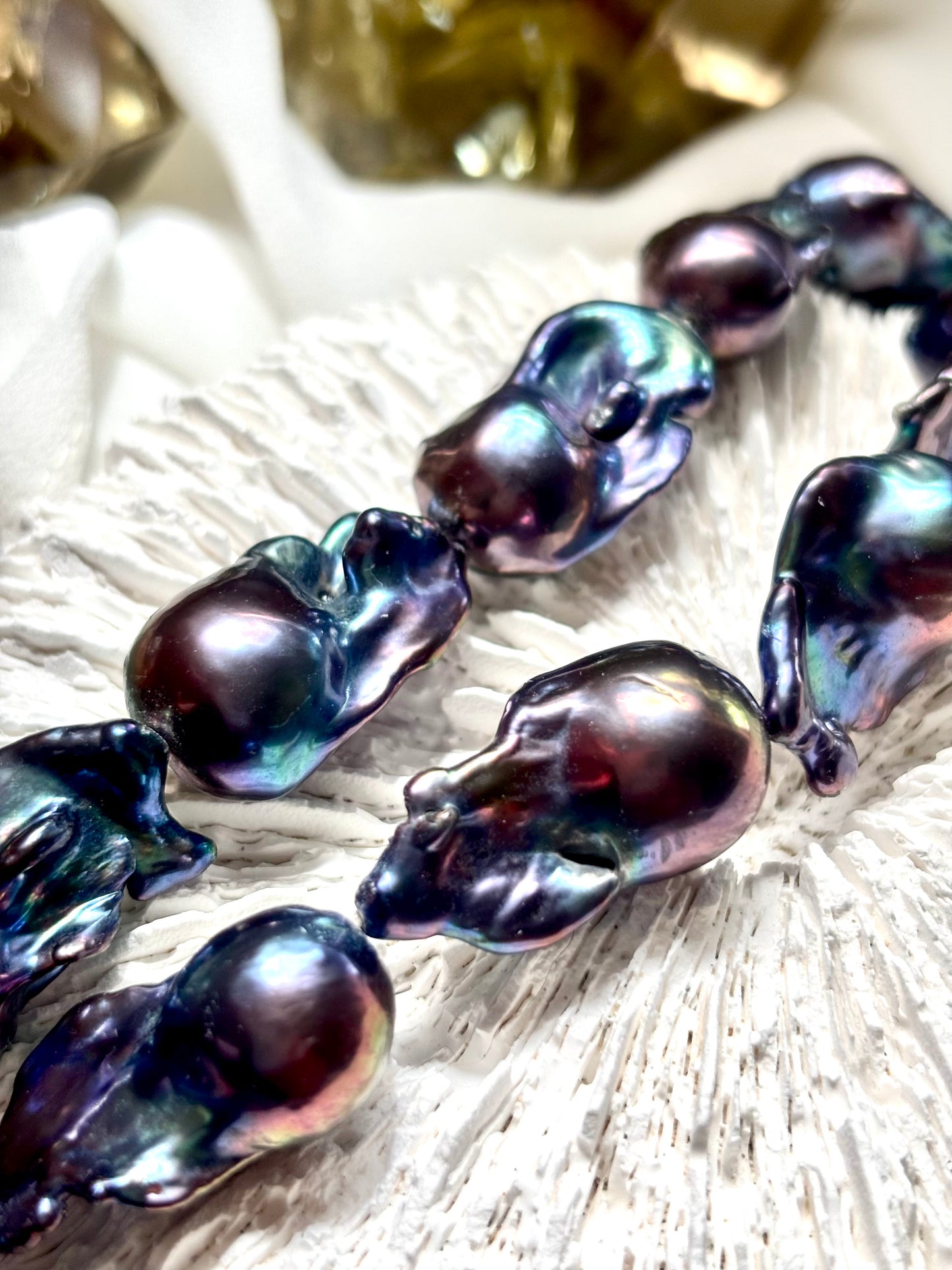 Deep Sea Whisper – Black Baroque Pearl Necklace