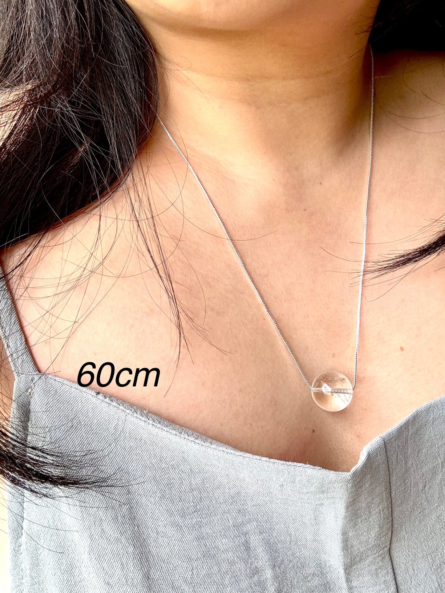 Celestial Clarity – Minimalist Clear Quartz Sphere Necklace