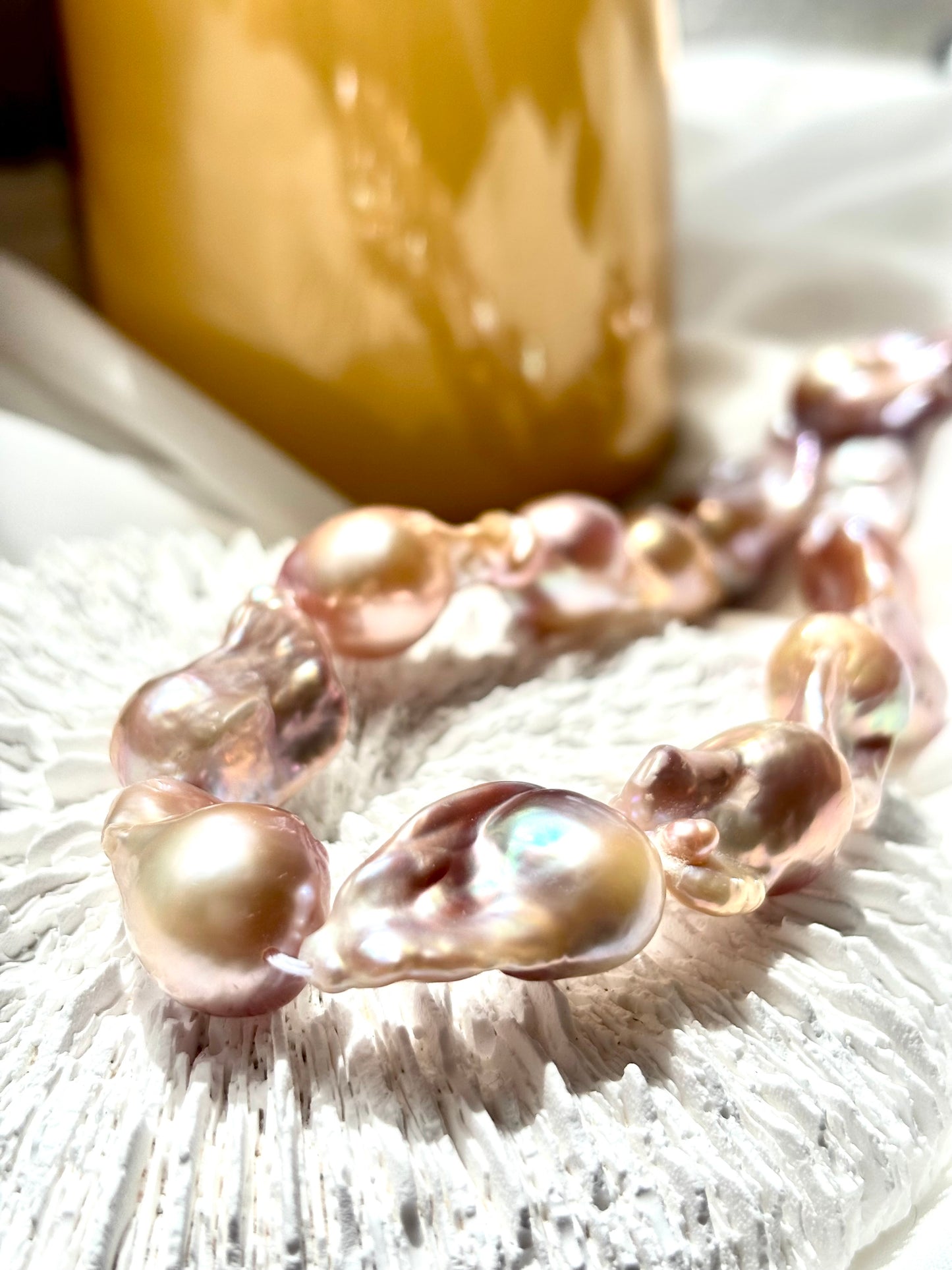 Iris Ember Bloom – Multicolor Baroque Pearl Necklace