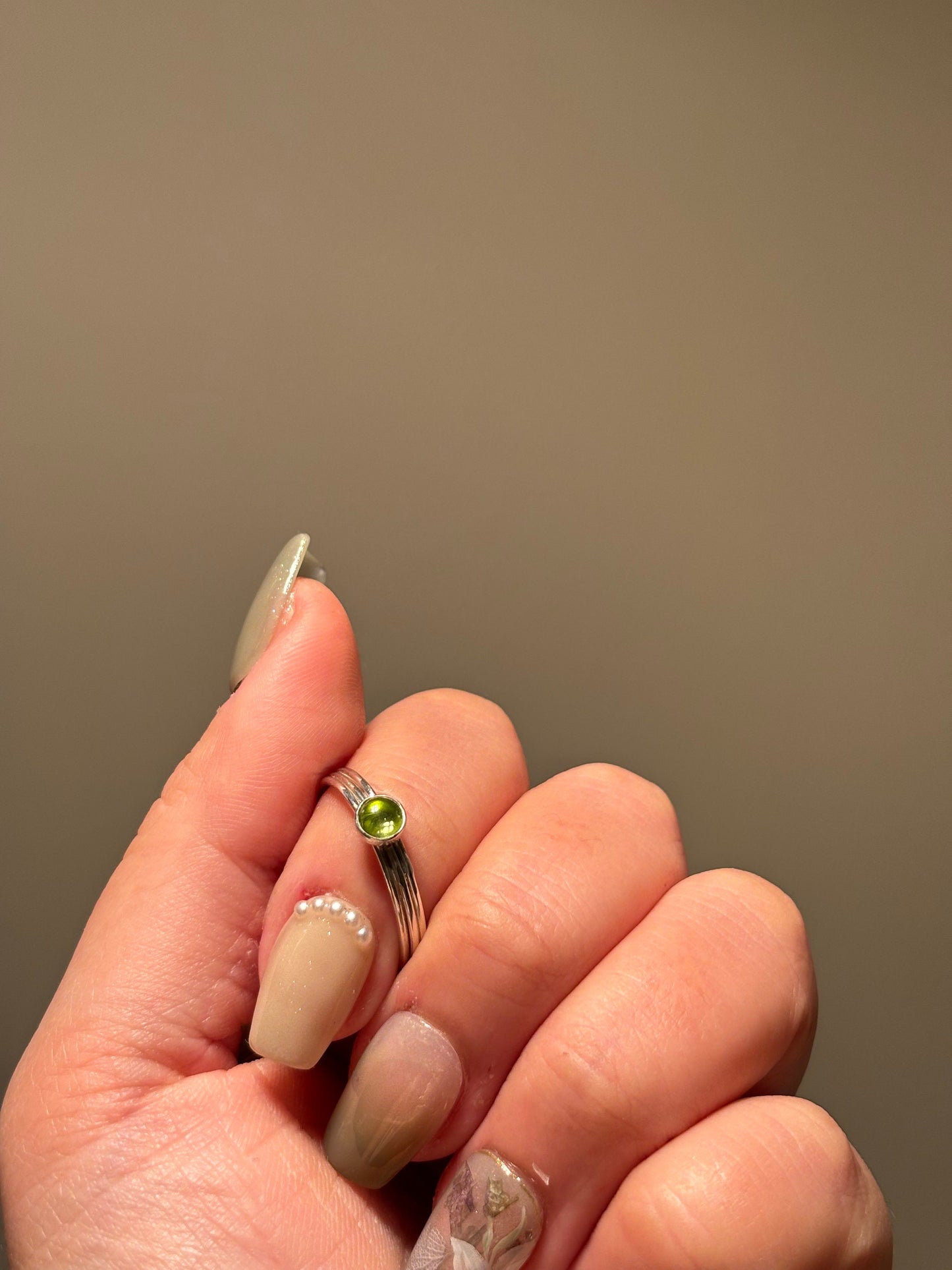 Everyday peridot with excellent green hues 925 sterling silver ring
