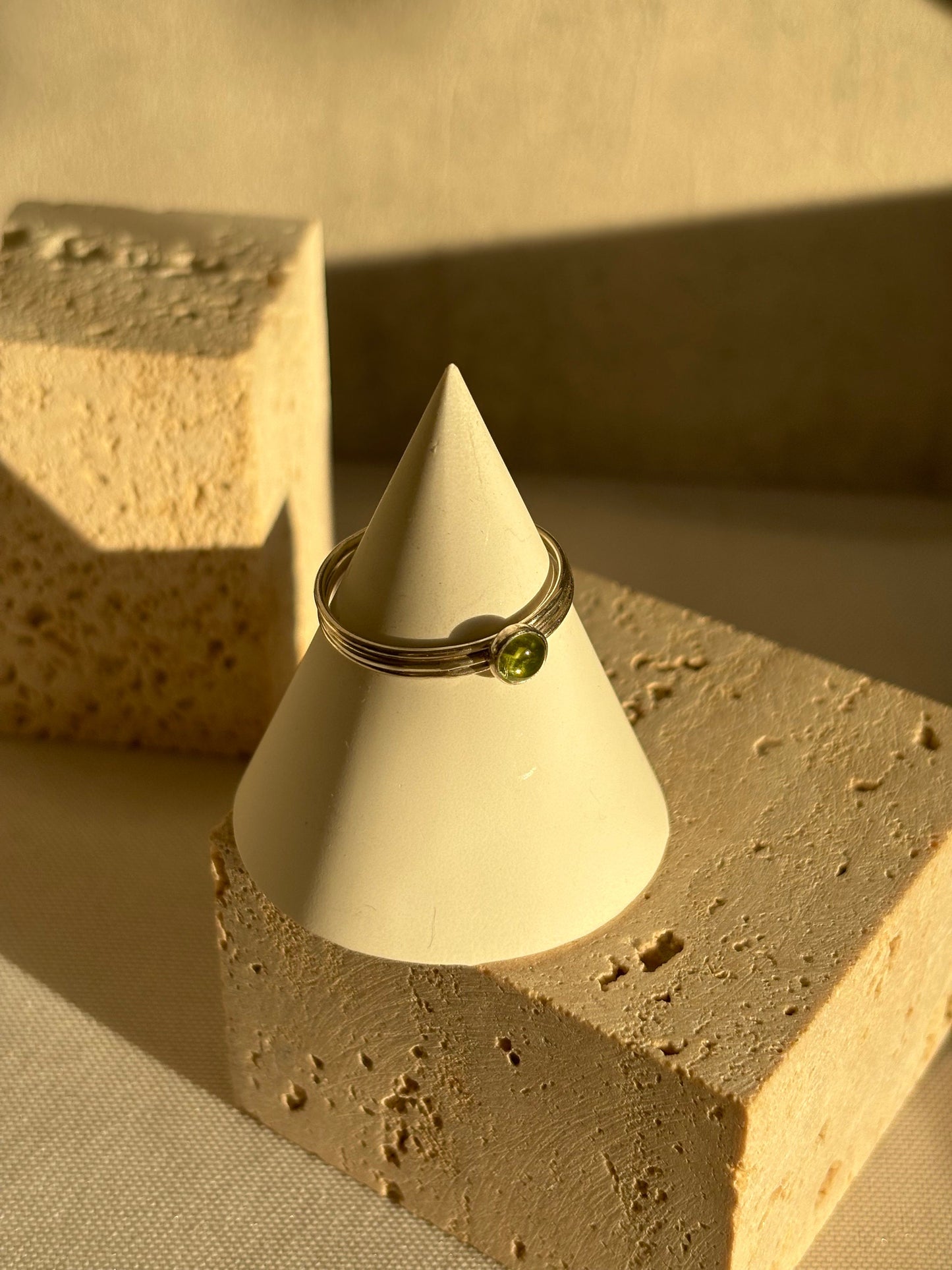 Everyday peridot with excellent green hues 925 sterling silver ring