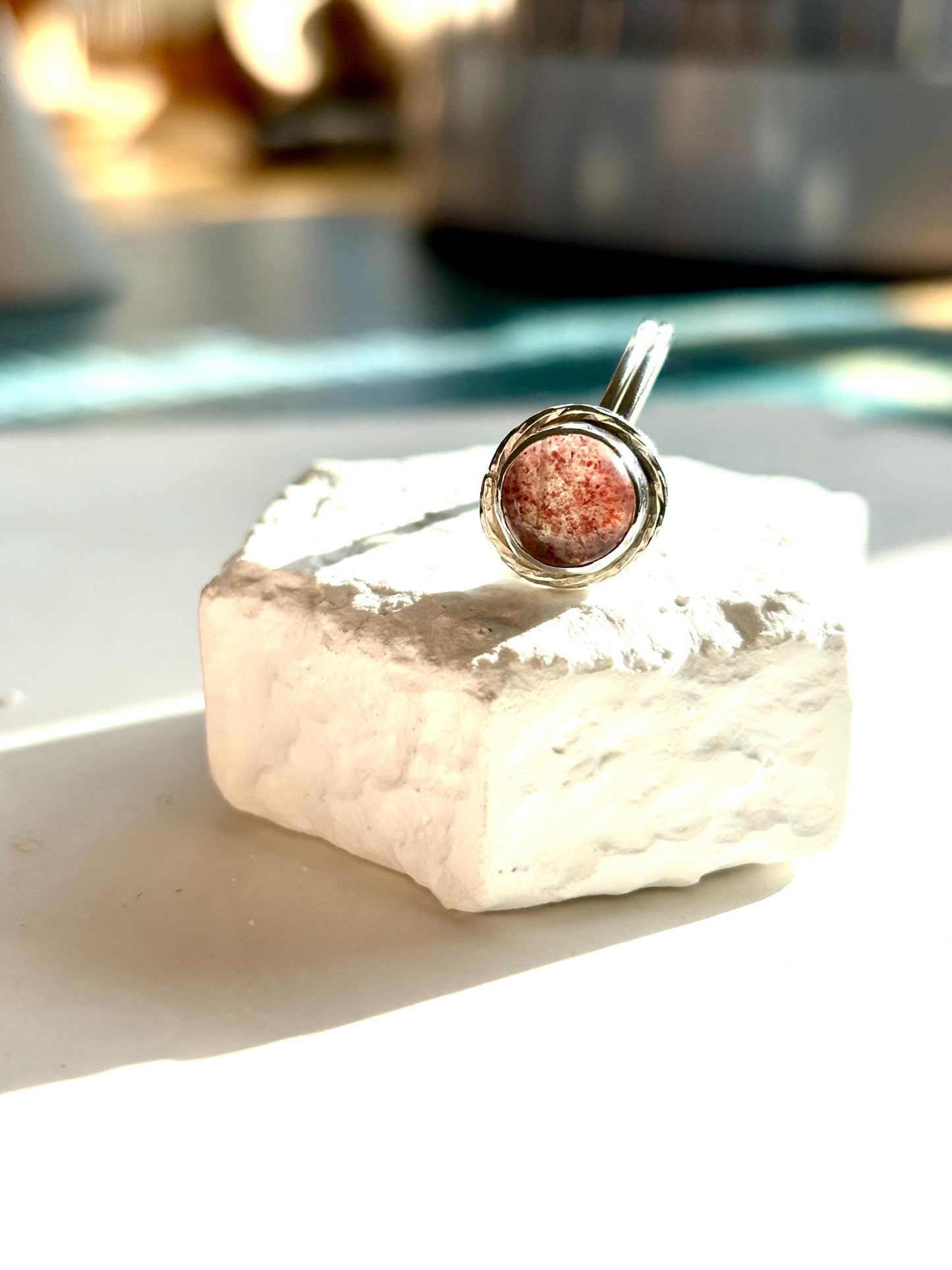 Blush of Love - Strawberry Quartz Ring, 925 sterling silver